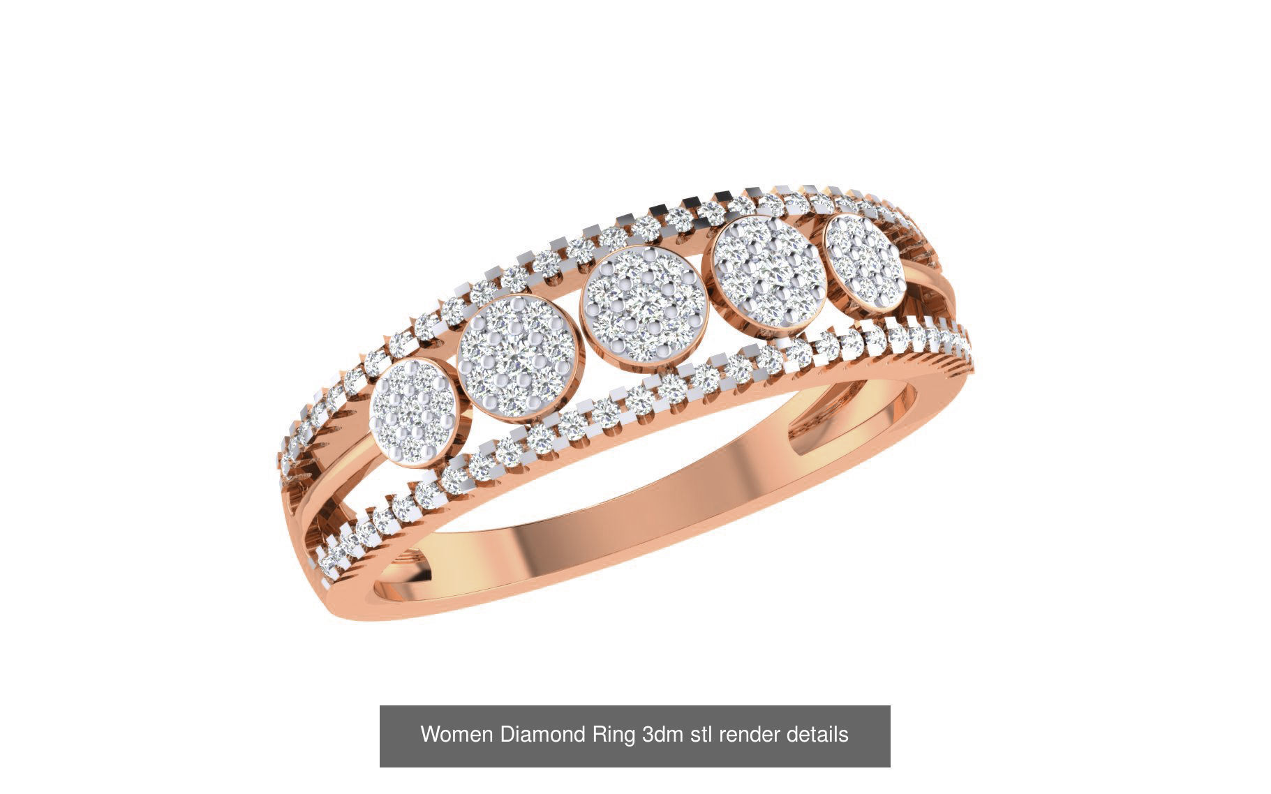 271 Minimilistic Light Wt Women Diamond Ring 3dm render details 3D Model Collection_162