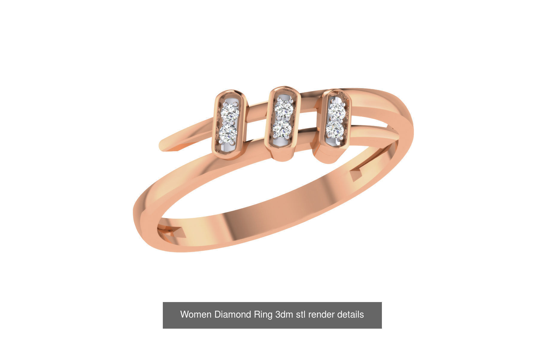 271 Minimilistic Light Wt Women Diamond Ring 3dm render details 3D Model Collection_34