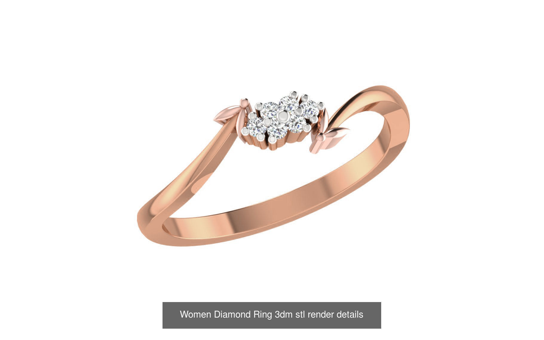 271 Minimilistic Light Wt Women Diamond Ring 3dm render details 3D Model Collection_201