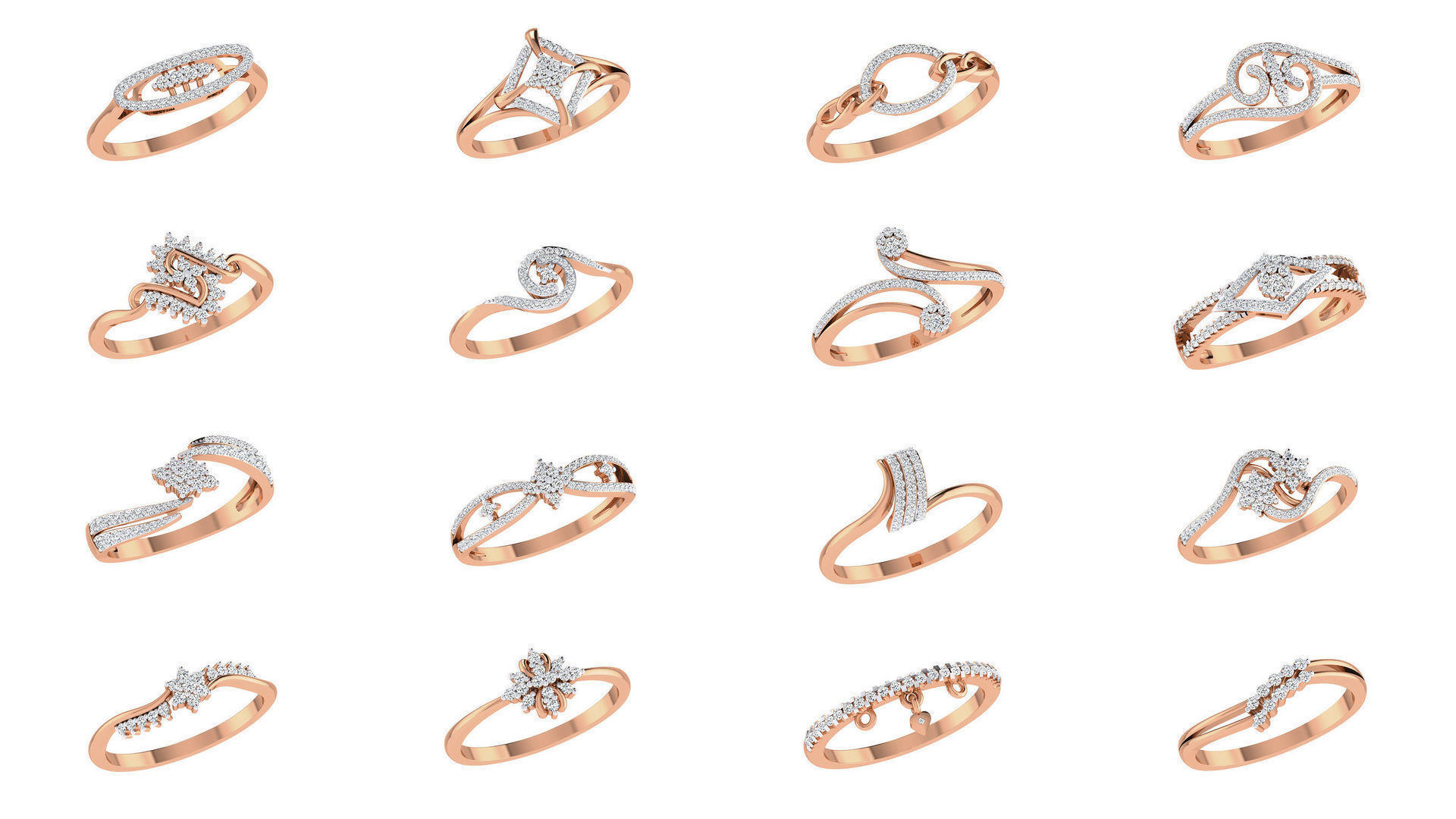 271 Minimilistic Light Wt Women Diamond Ring 3dm render details 3D Model Collection_13