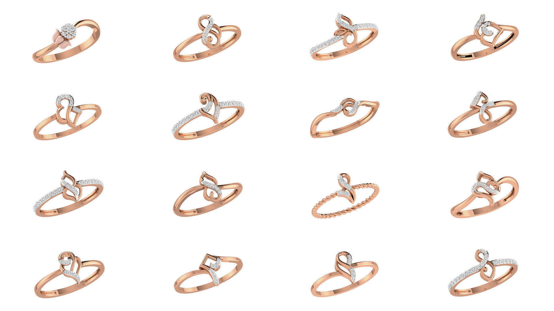 271 Minimilistic Light Wt Women Diamond Ring 3dm render details 3D Model Collection_26