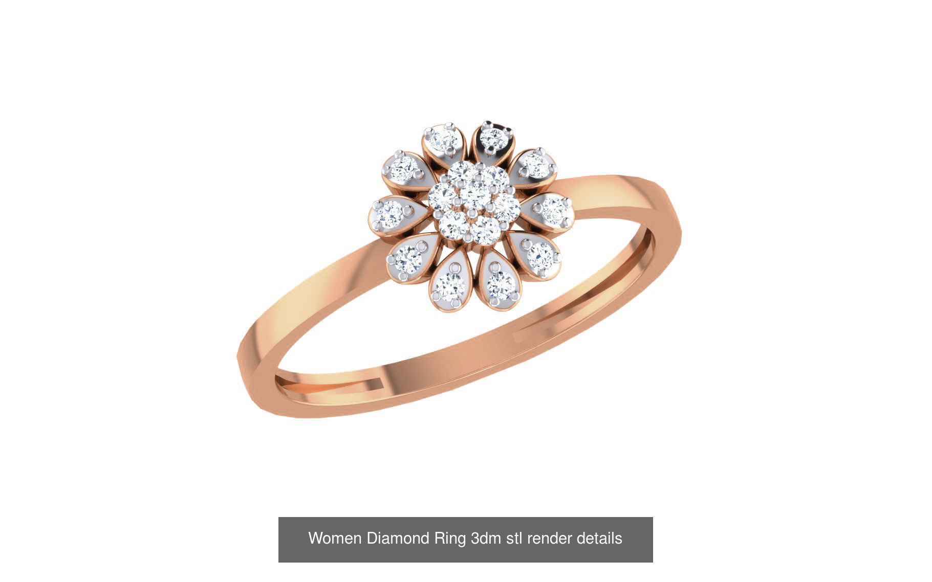 271 Minimilistic Light Wt Women Diamond Ring 3dm render details 3D Model Collection_130