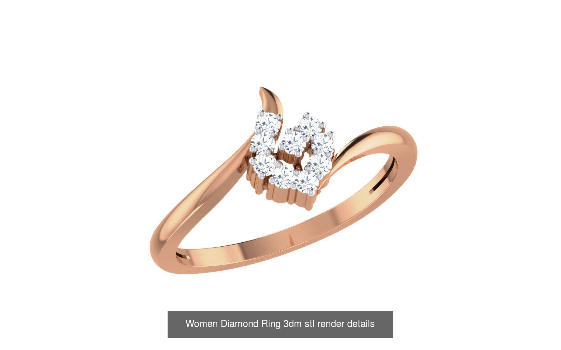 271 Minimilistic Light Wt Women Diamond Ring 3dm render details 3D Model Collection_87