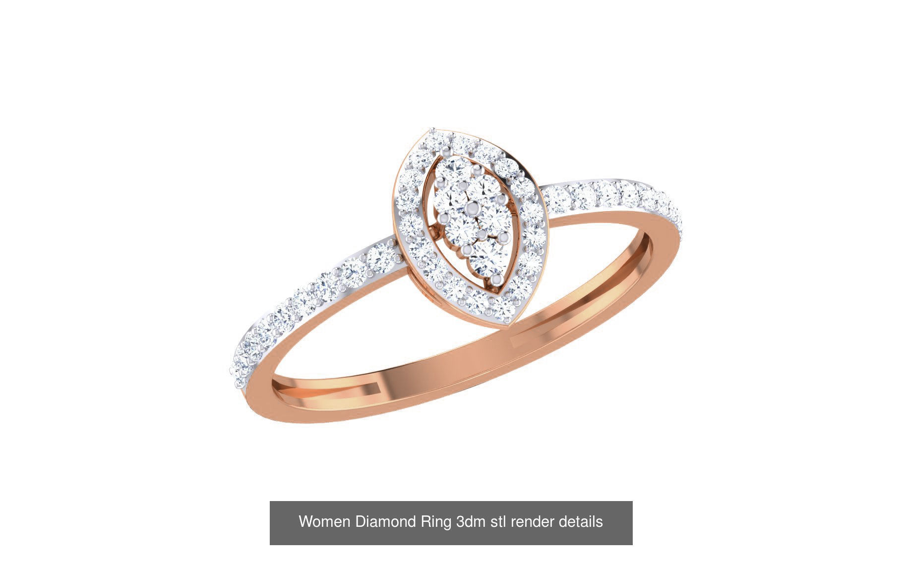 271 Minimilistic Light Wt Women Diamond Ring 3dm render details 3D Model Collection_103