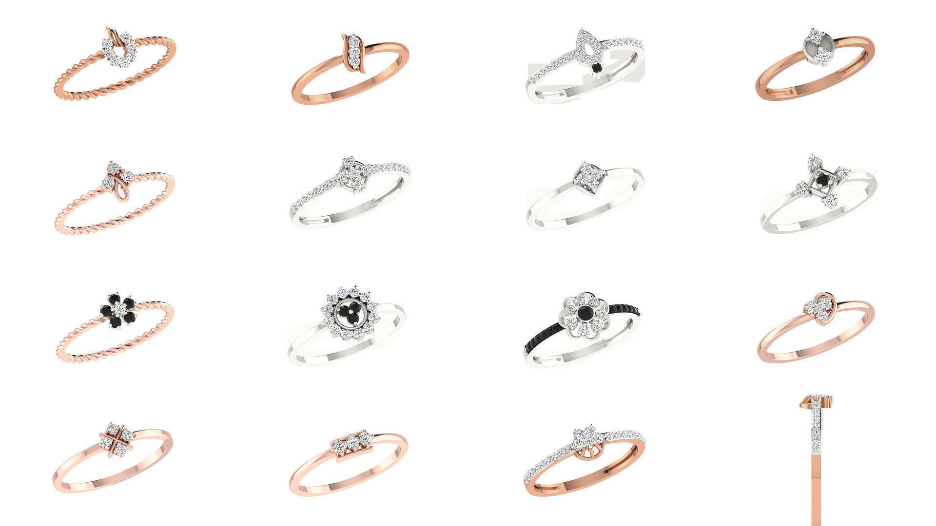 271 Minimilistic Light Wt Women Diamond Ring 3dm render details 3D Model Collection_35