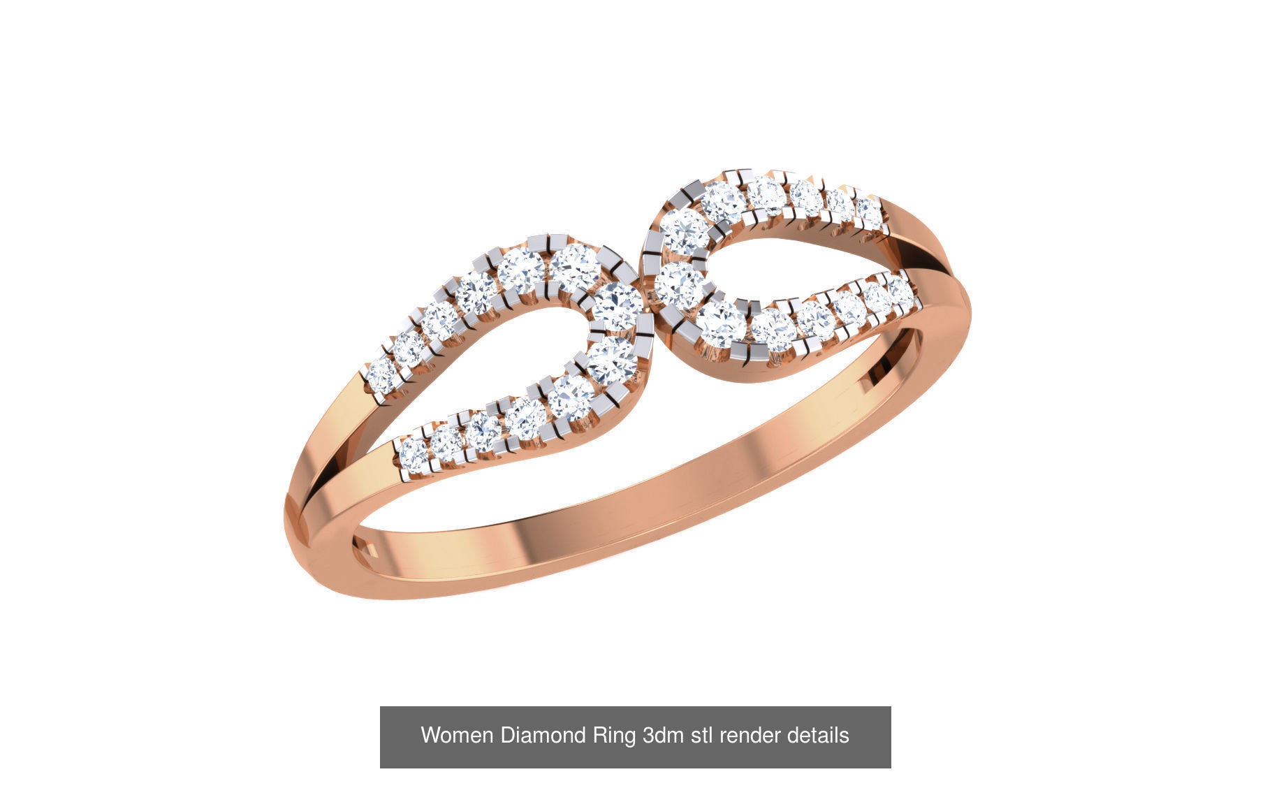 271 Minimilistic Light Wt Women Diamond Ring 3dm render details 3D Model Collection_85