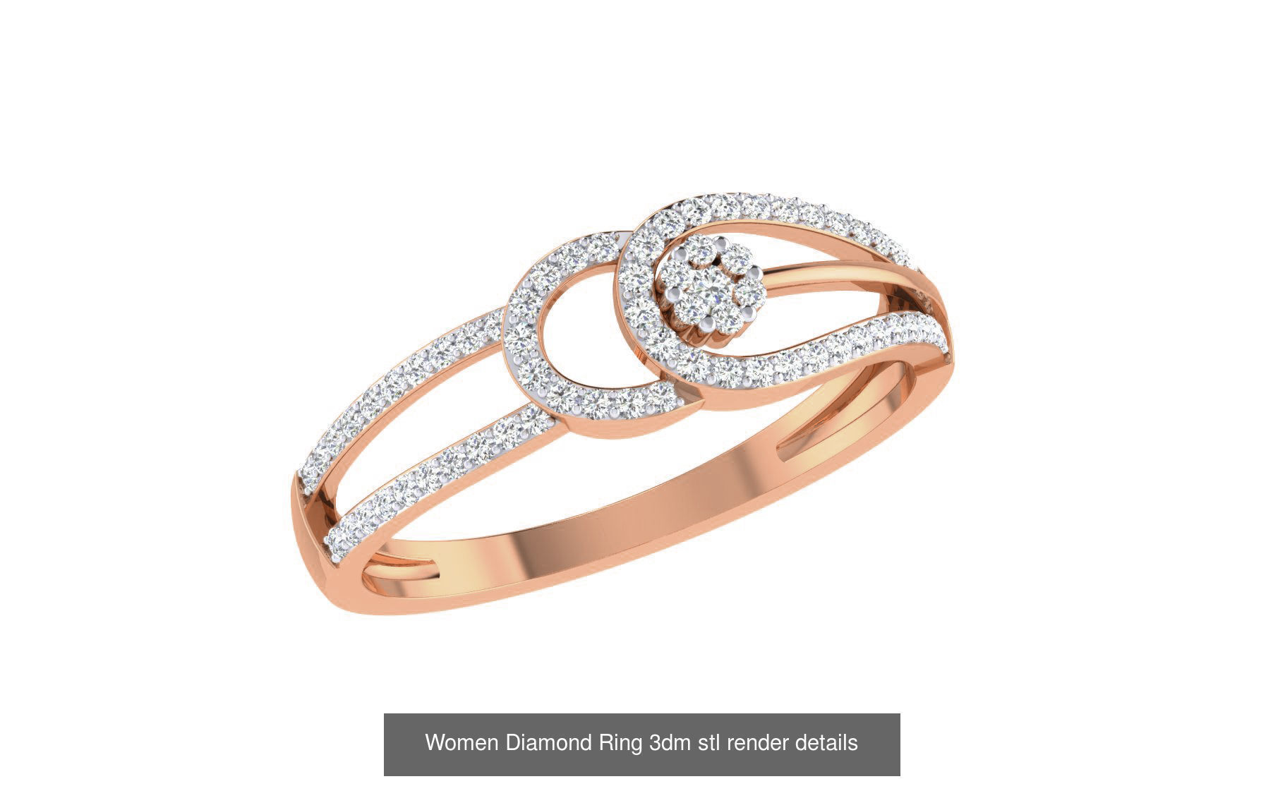 271 Minimilistic Light Wt Women Diamond Ring 3dm render details 3D Model Collection_140