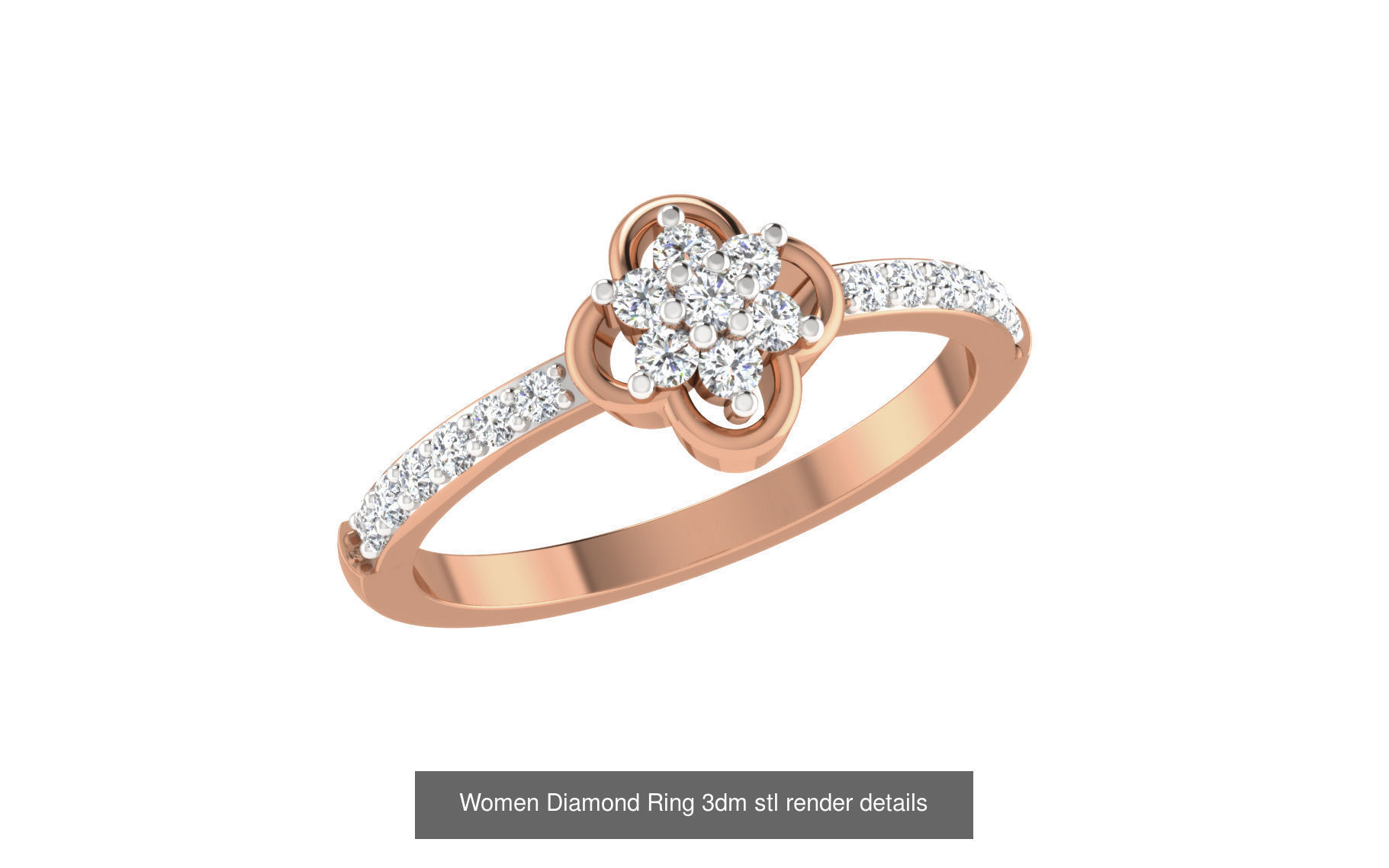 271 Minimilistic Light Wt Women Diamond Ring 3dm render details 3D Model Collection_188