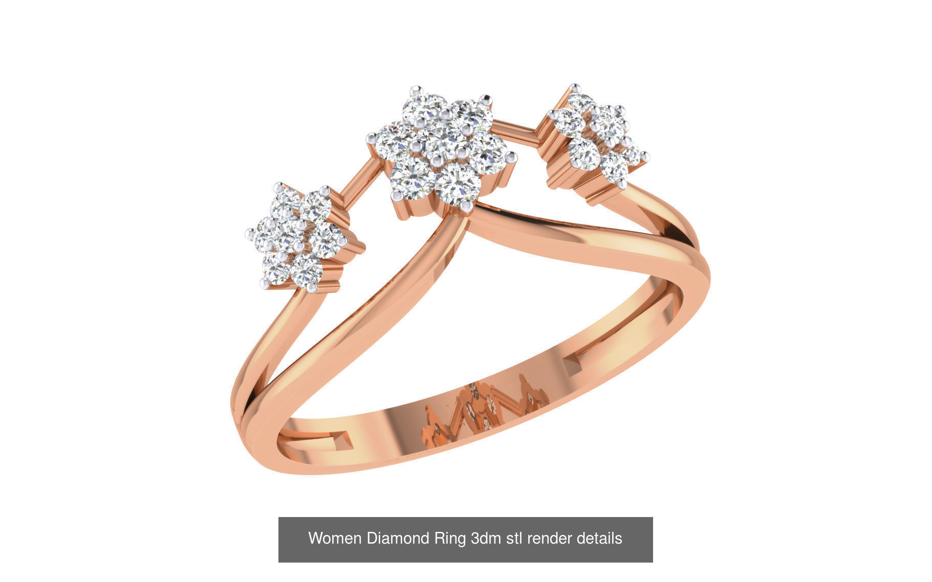 271 Minimilistic Light Wt Women Diamond Ring 3dm render details 3D Model Collection_50
