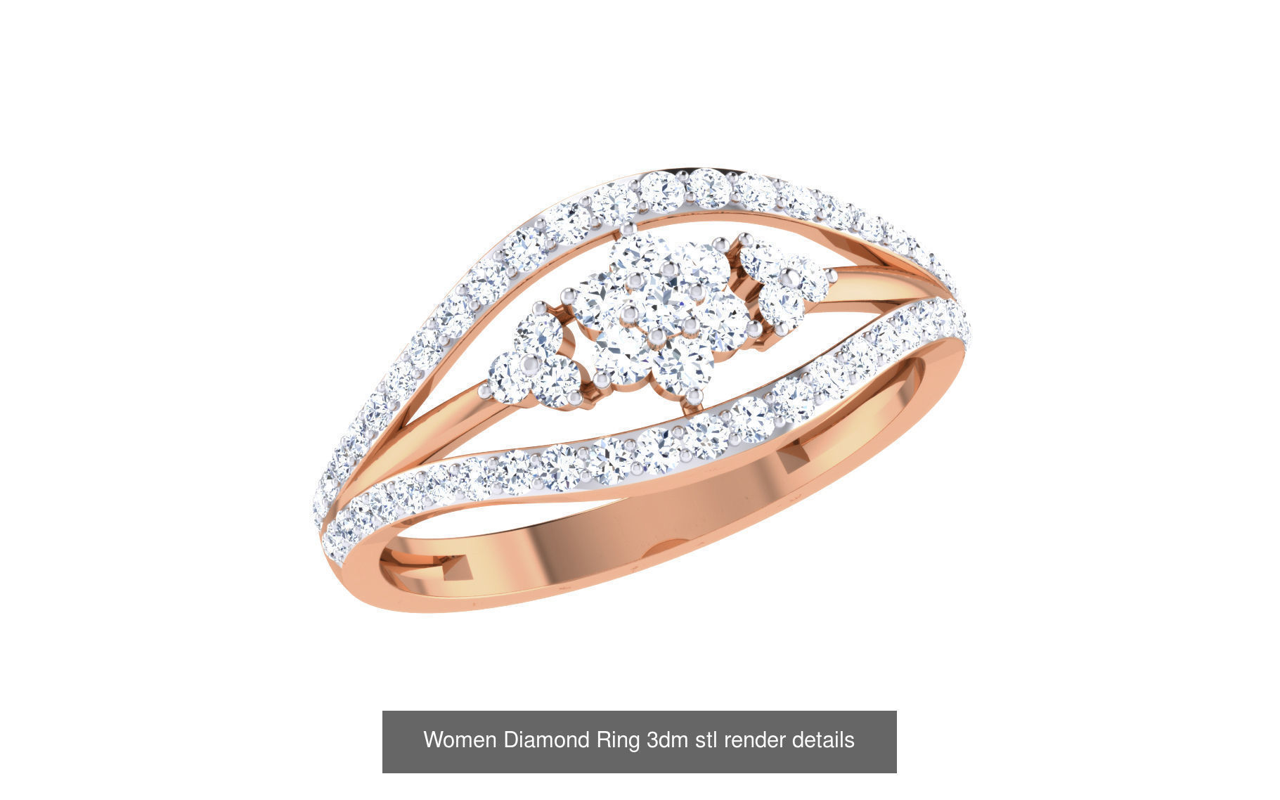 271 Minimilistic Light Wt Women Diamond Ring 3dm render details 3D Model Collection_52