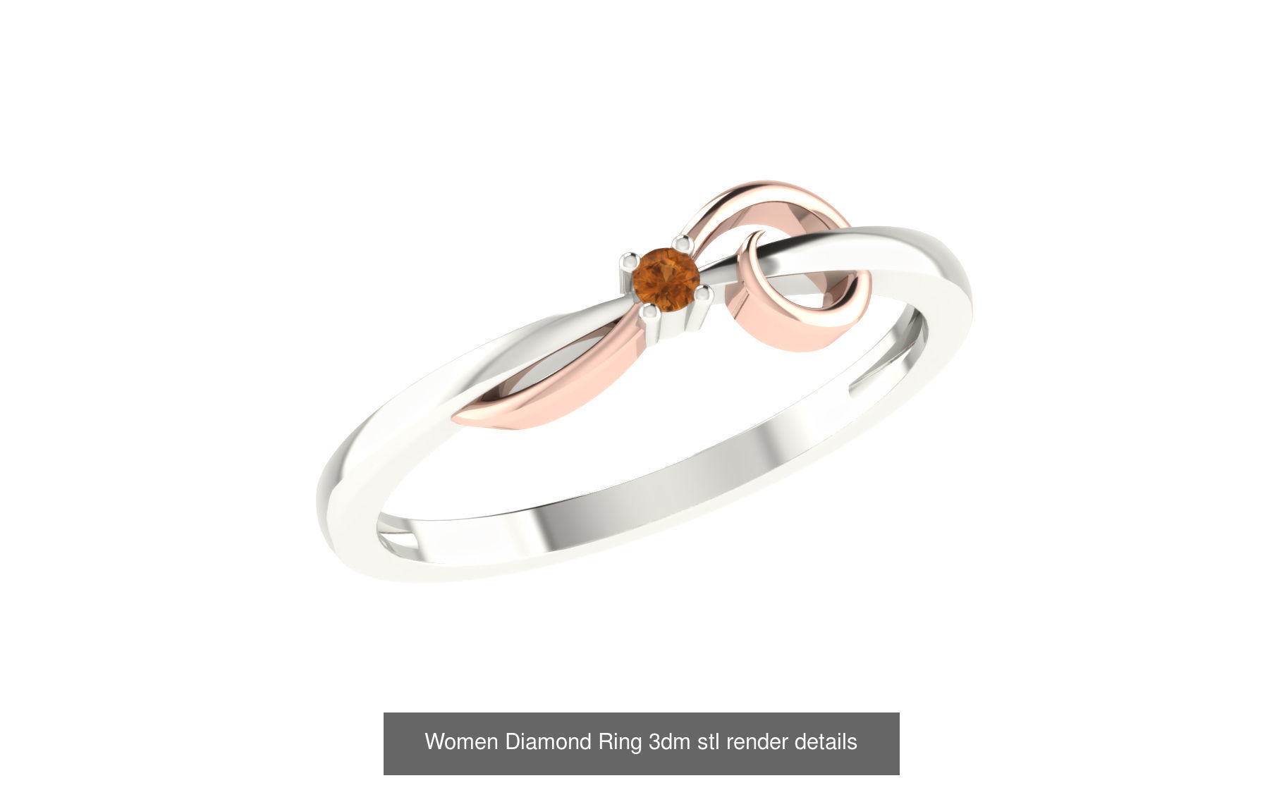 271 Minimilistic Light Wt Women Diamond Ring 3dm render details 3D Model Collection_169