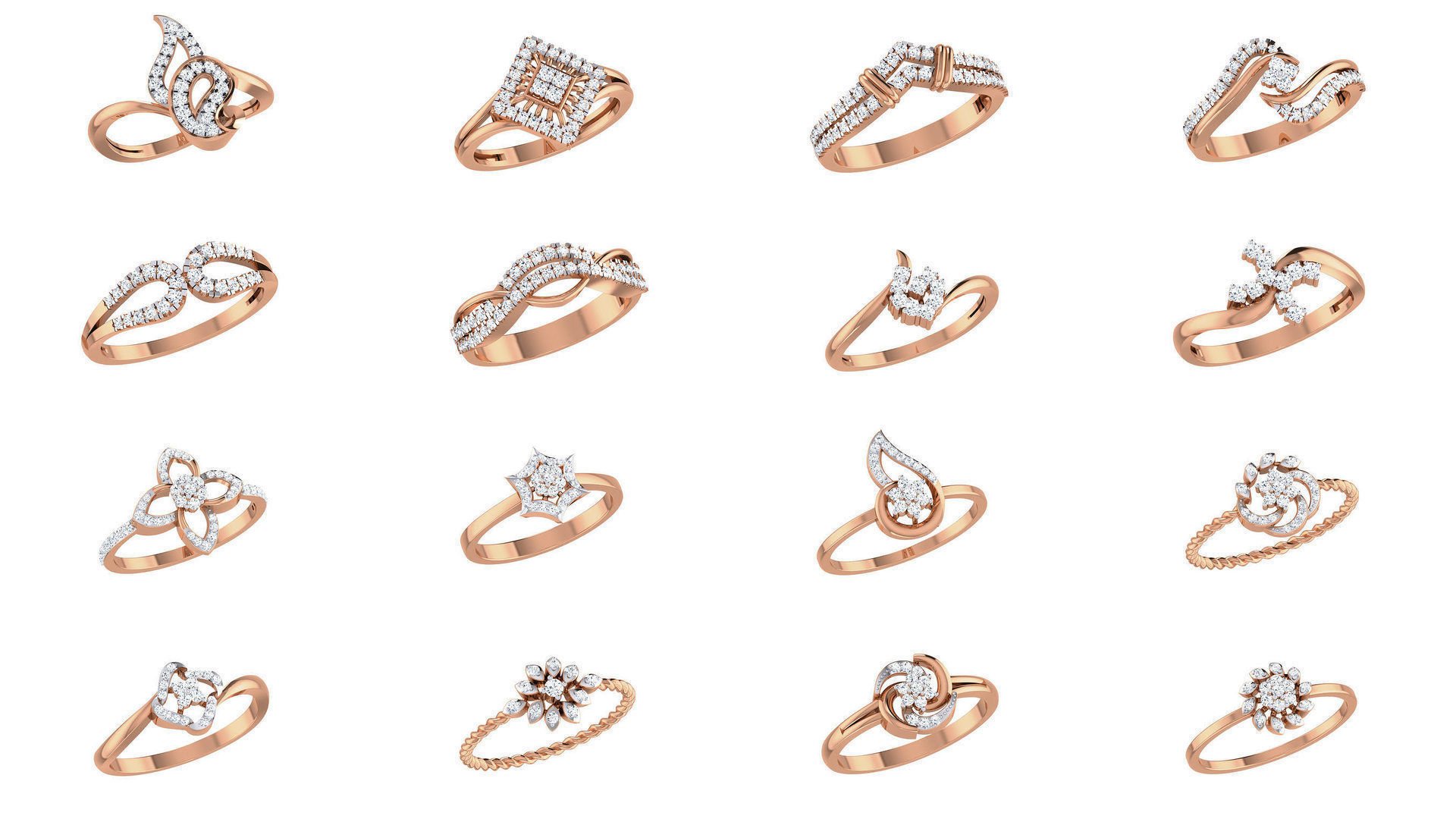 271 Minimilistic Light Wt Women Diamond Ring 3dm render details 3D Model Collection_5