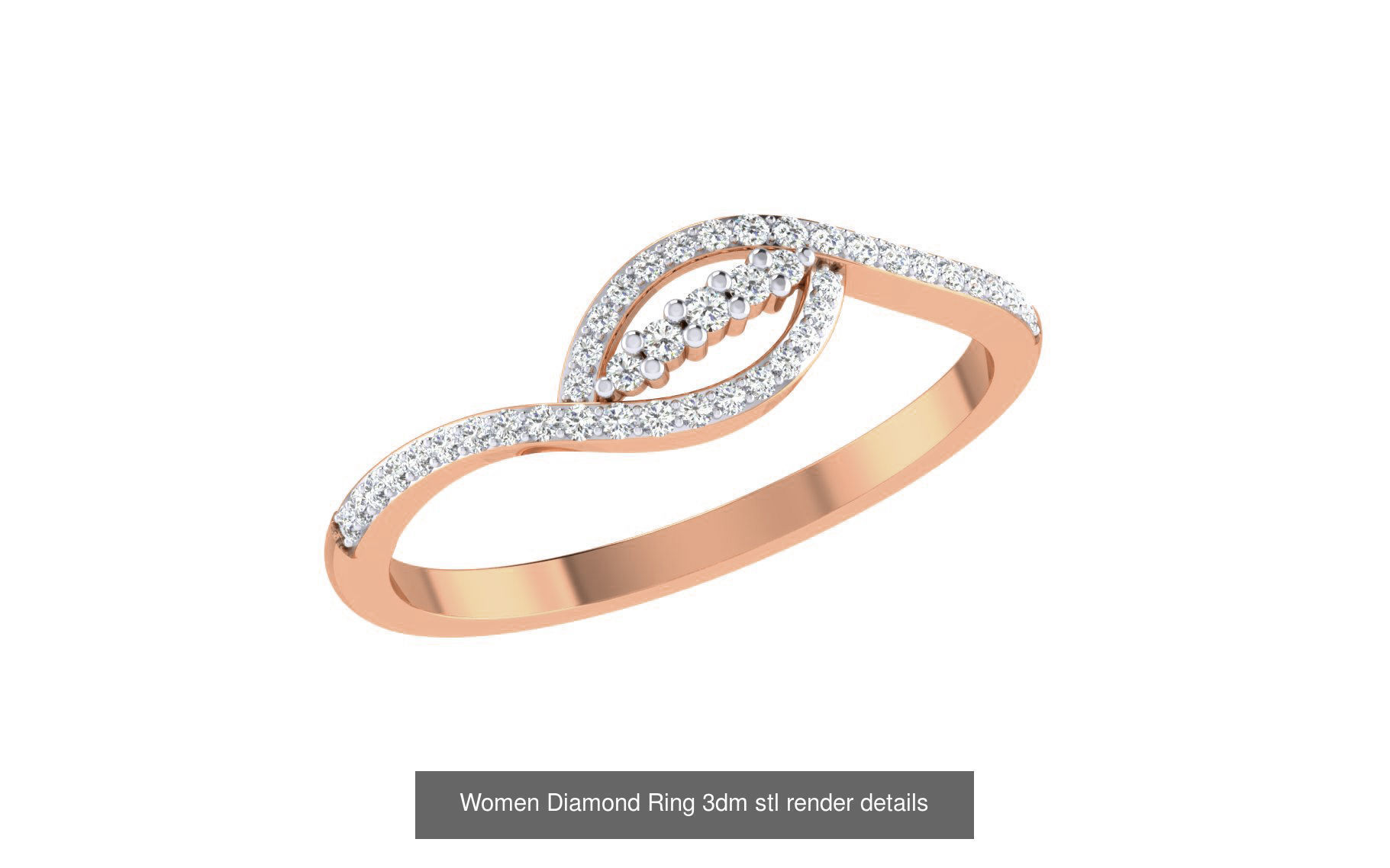 271 Minimilistic Light Wt Women Diamond Ring 3dm render details 3D Model Collection_134