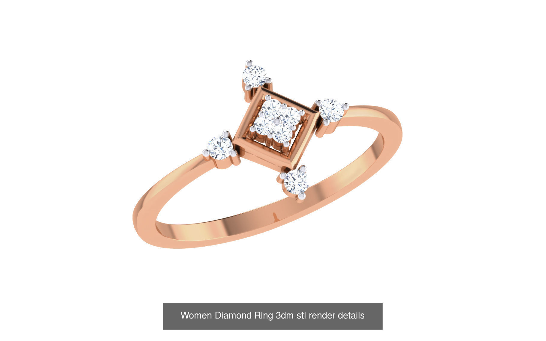 271 Minimilistic Light Wt Women Diamond Ring 3dm render details 3D Model Collection_54
