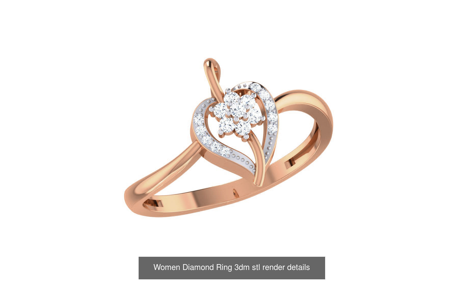 271 Minimilistic Light Wt Women Diamond Ring 3dm render details 3D Model Collection_116