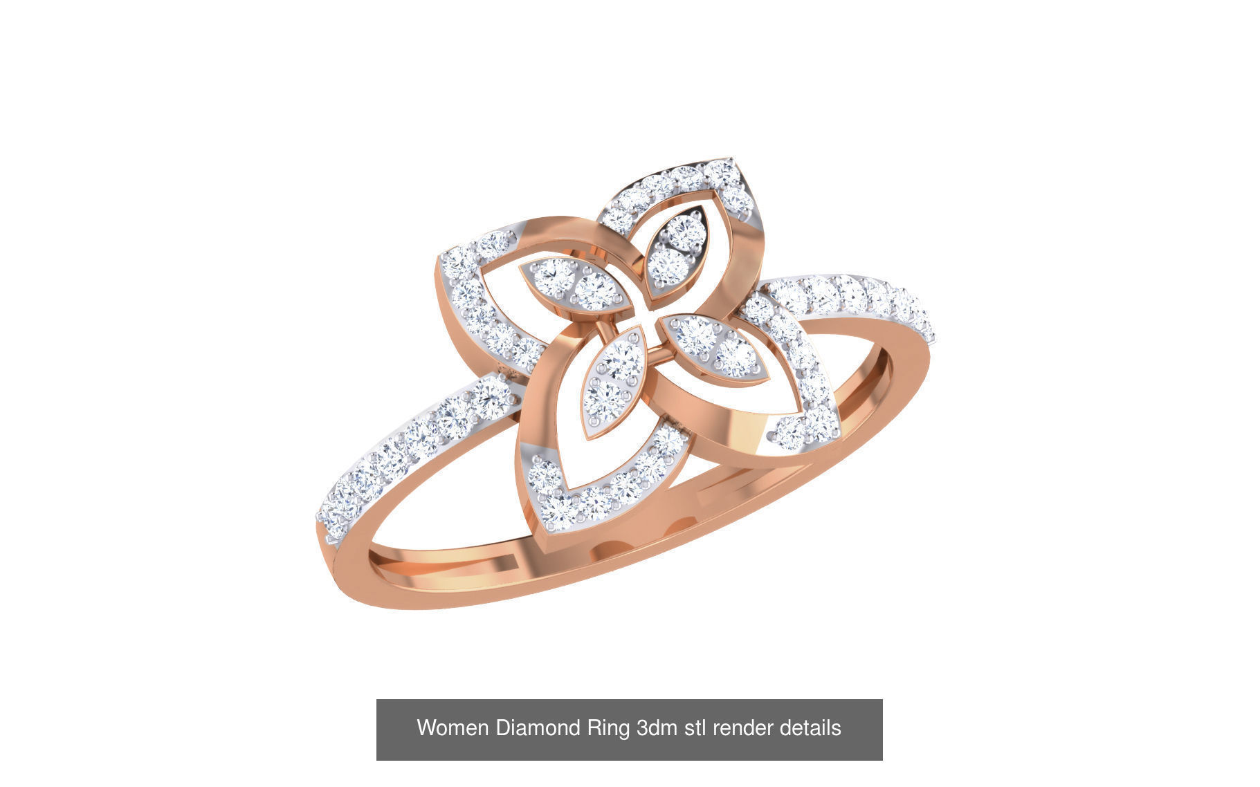 271 Minimilistic Light Wt Women Diamond Ring 3dm render details 3D Model Collection_121
