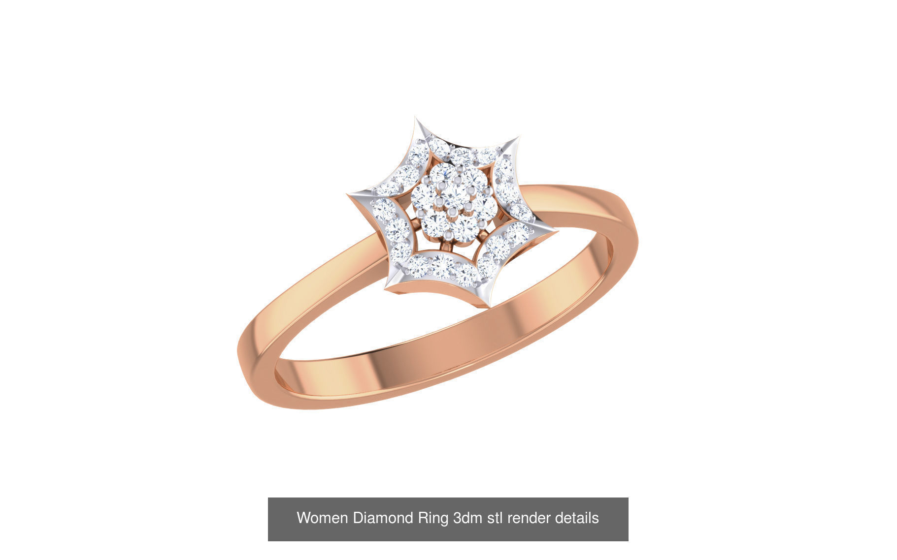 271 Minimilistic Light Wt Women Diamond Ring 3dm render details 3D Model Collection_90