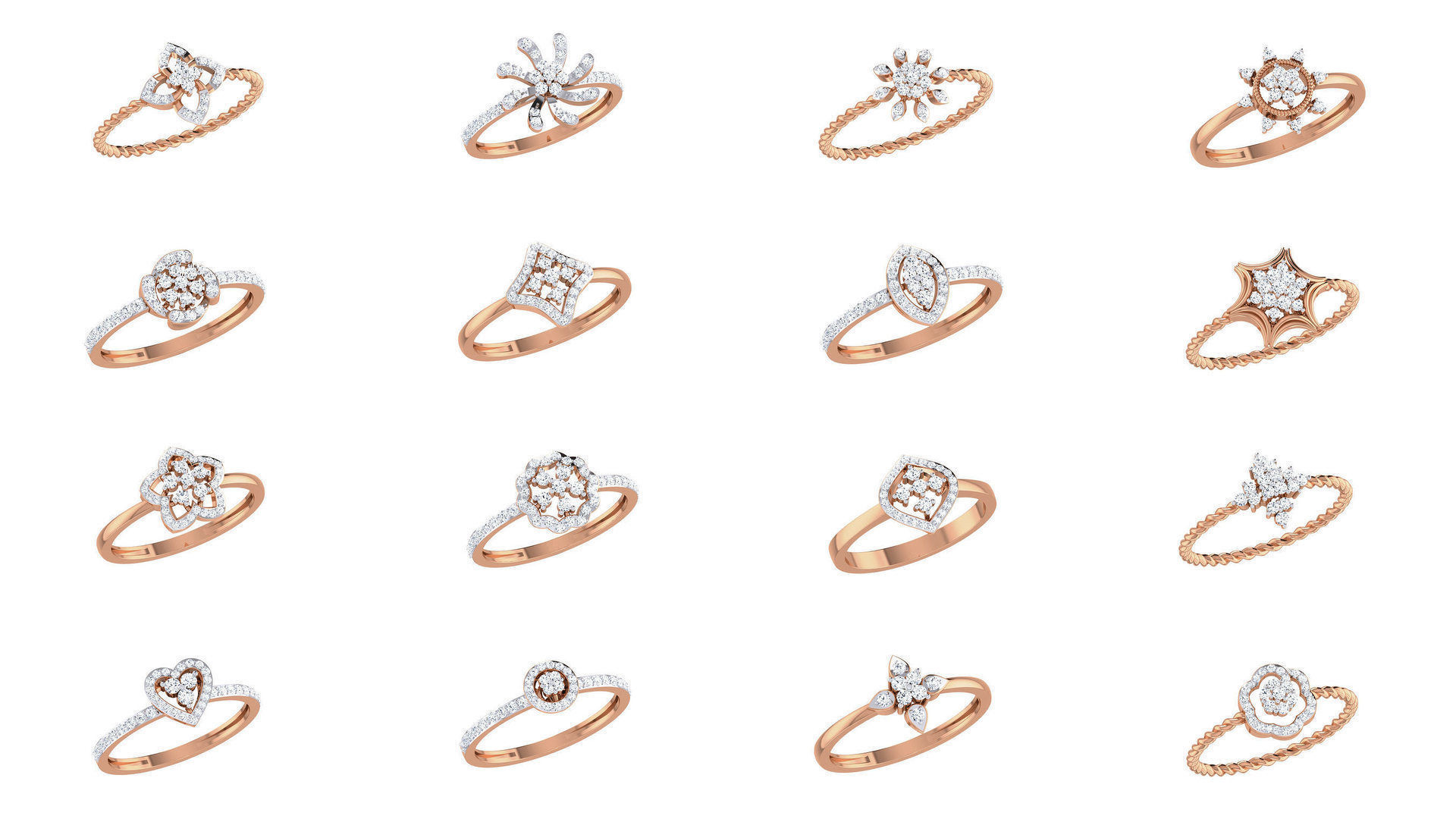 271 Minimilistic Light Wt Women Diamond Ring 3dm render details 3D Model Collection_7