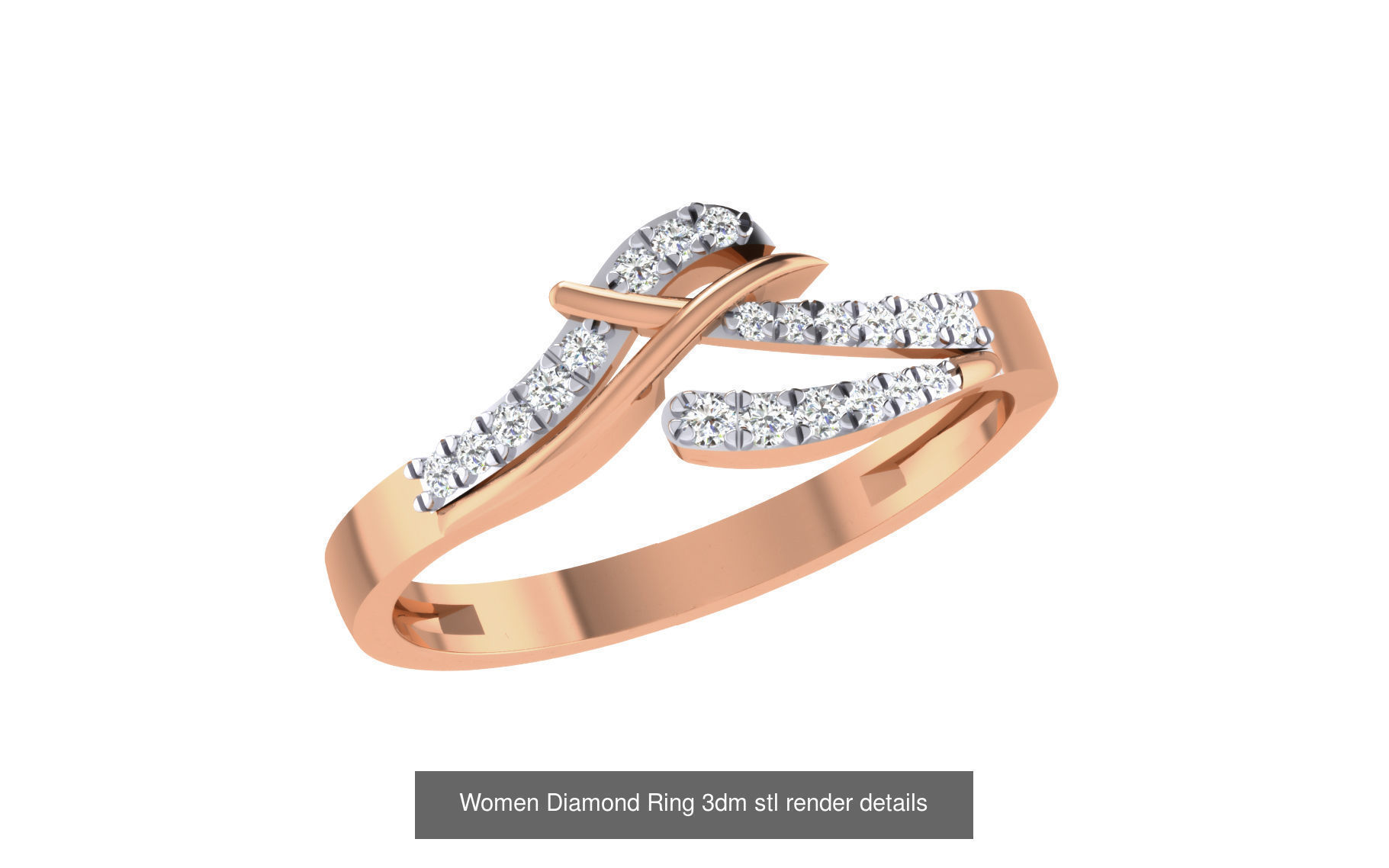 271 Minimilistic Light Wt Women Diamond Ring 3dm render details 3D Model Collection_43