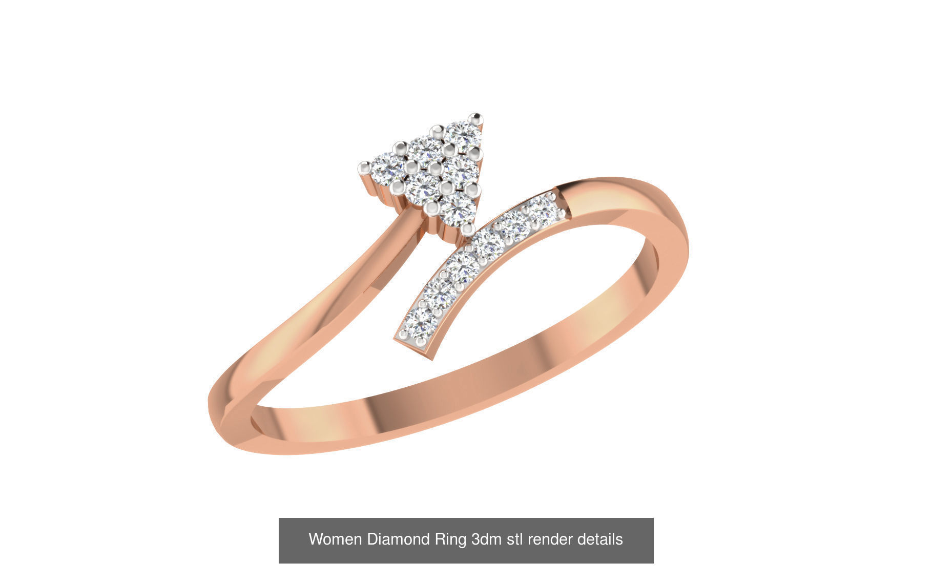 271 Minimilistic Light Wt Women Diamond Ring 3dm render details 3D Model Collection_181