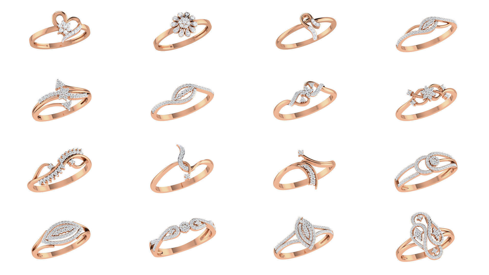 271 Minimilistic Light Wt Women Diamond Ring 3dm render details 3D Model Collection_11