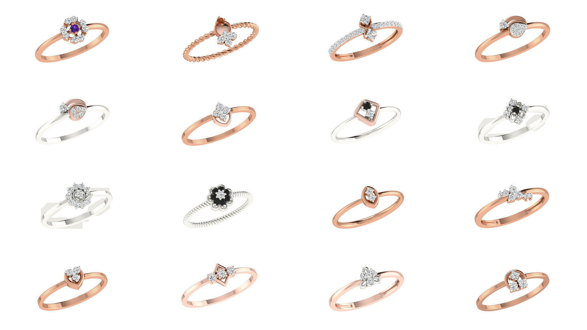 271 Minimilistic Light Wt Women Diamond Ring 3dm render details 3D Model Collection_32