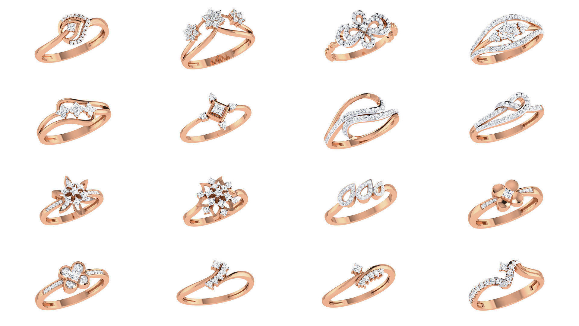 271 Minimilistic Light Wt Women Diamond Ring 3dm render details 3D Model Collection_1