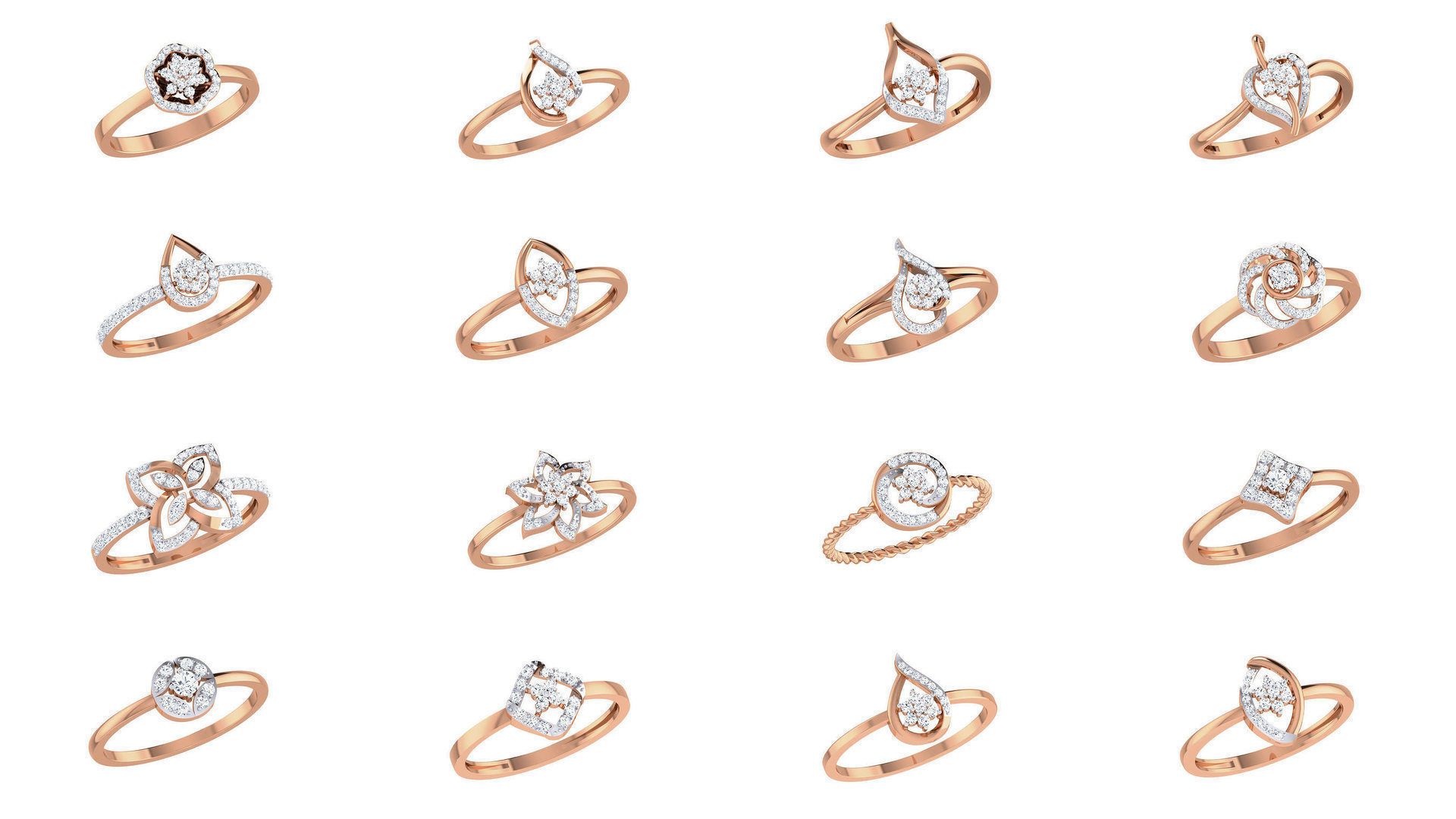 271 Minimilistic Light Wt Women Diamond Ring 3dm render details 3D Model Collection_9