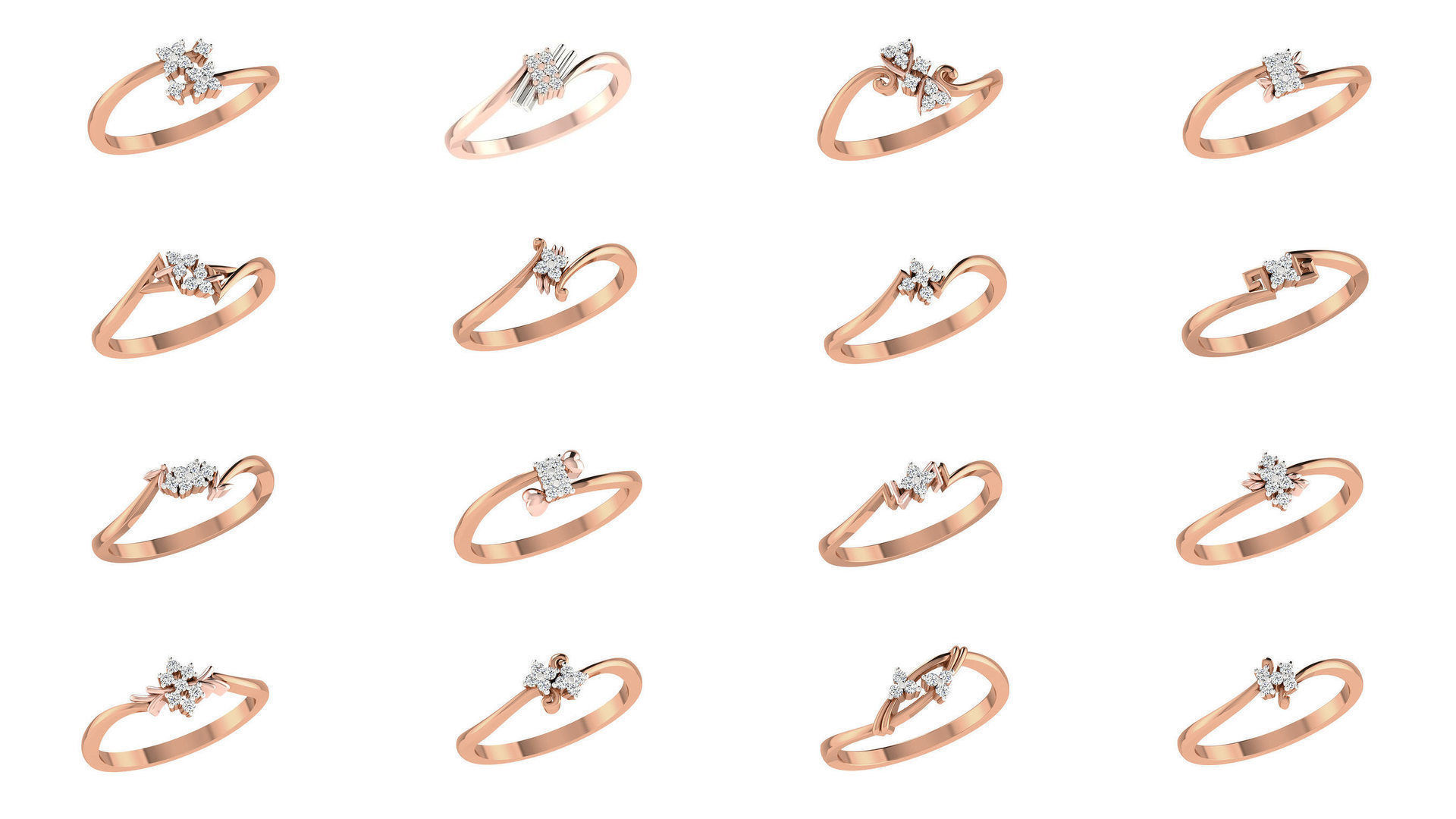 271 Minimilistic Light Wt Women Diamond Ring 3dm render details 3D Model Collection_19