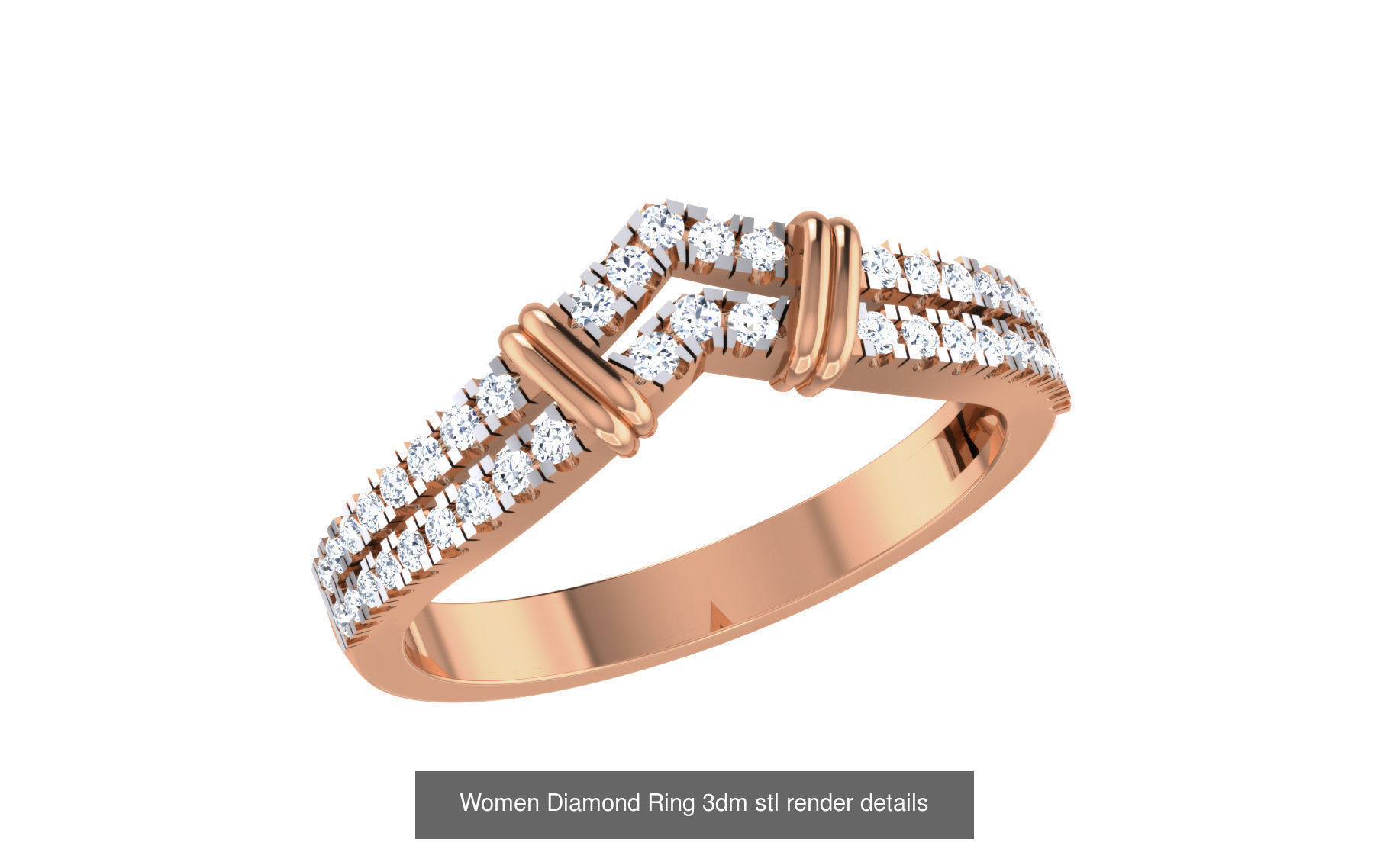 271 Minimilistic Light Wt Women Diamond Ring 3dm render details 3D Model Collection_83