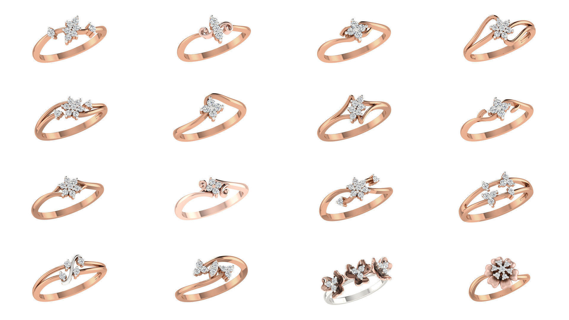 271 Minimilistic Light Wt Women Diamond Ring 3dm render details 3D Model Collection_23