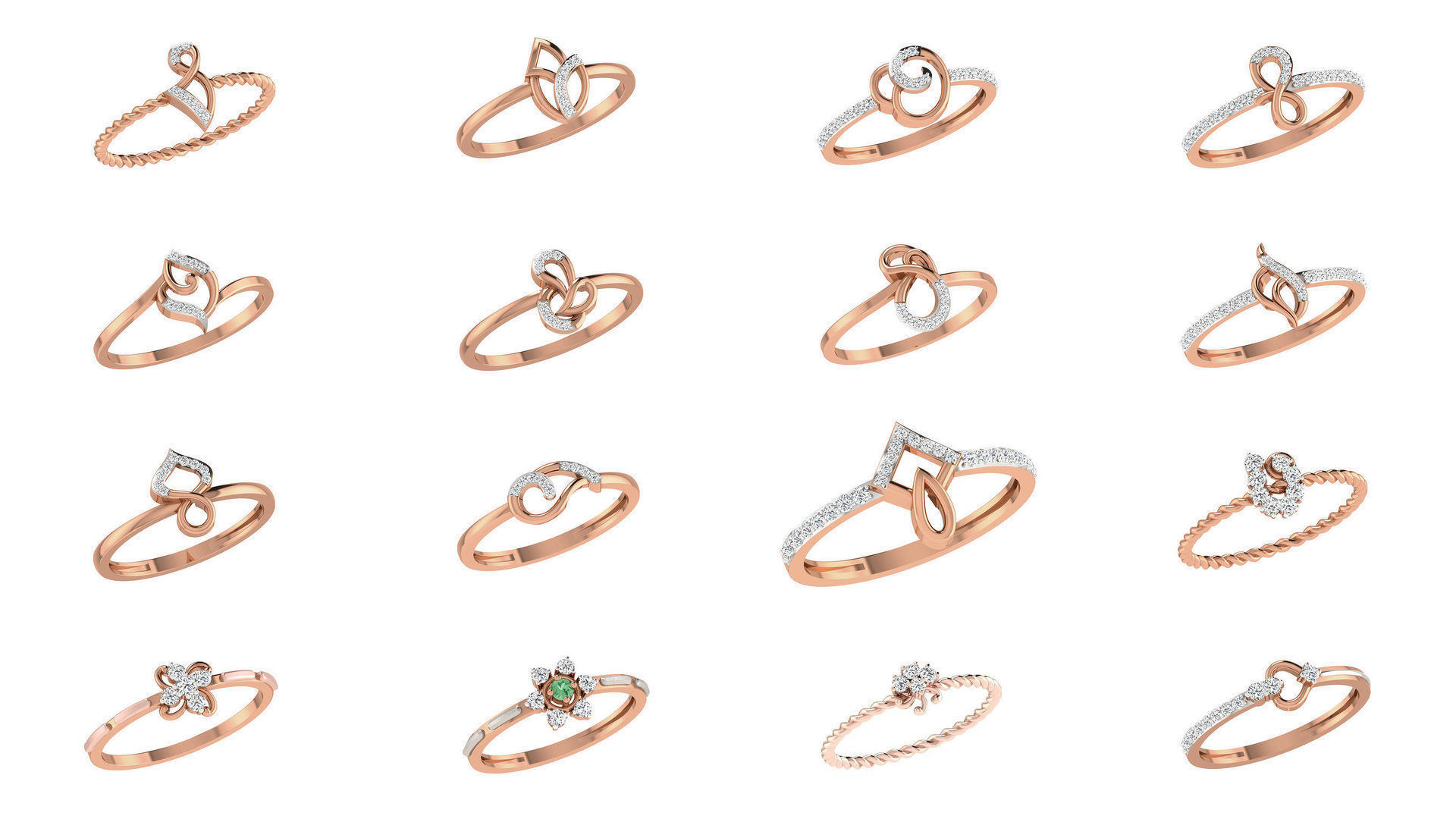 271 Minimilistic Light Wt Women Diamond Ring 3dm render details 3D Model Collection_29