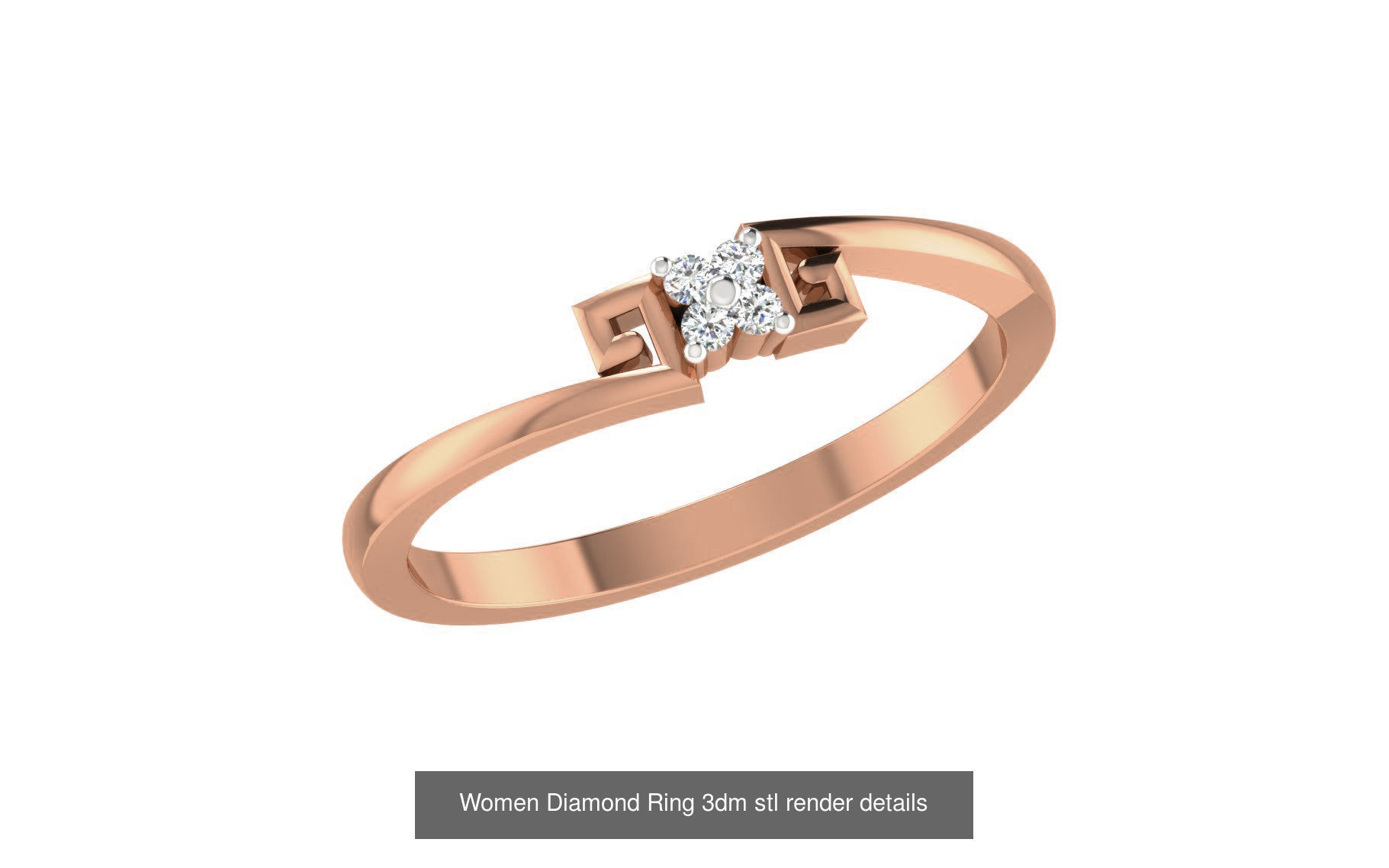 271 Minimilistic Light Wt Women Diamond Ring 3dm render details 3D Model Collection_200