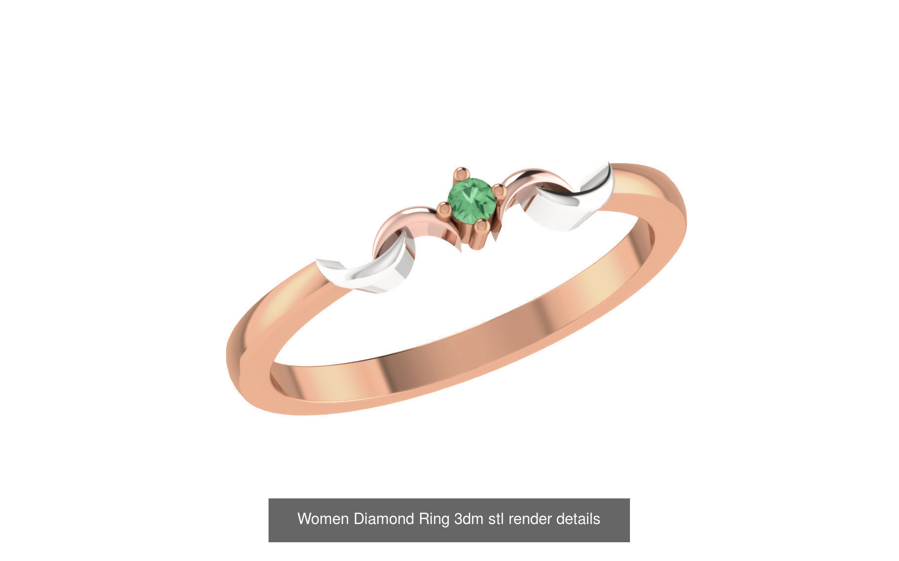 271 Minimilistic Light Wt Women Diamond Ring 3dm render details 3D Model Collection_167