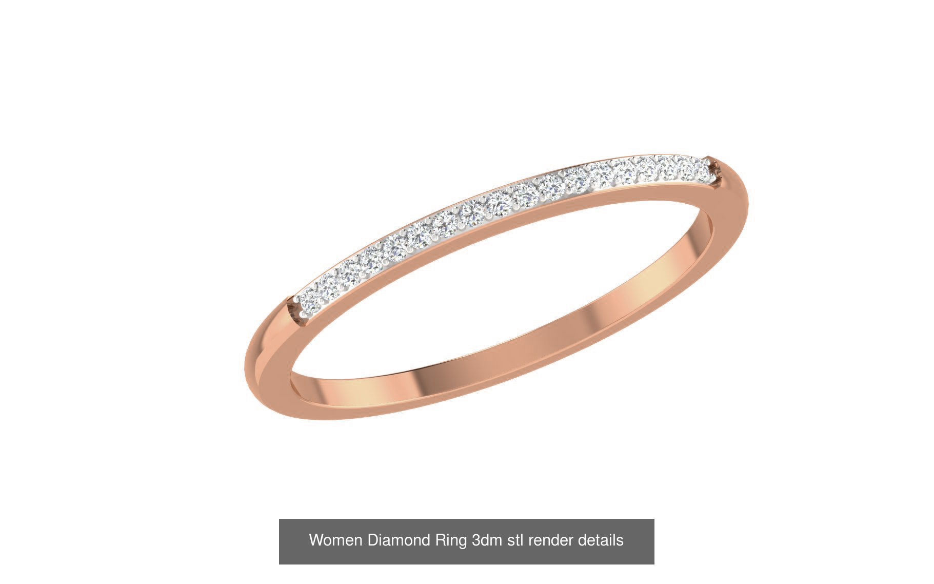 271 Minimilistic Light Wt Women Diamond Ring 3dm render details 3D Model Collection_213