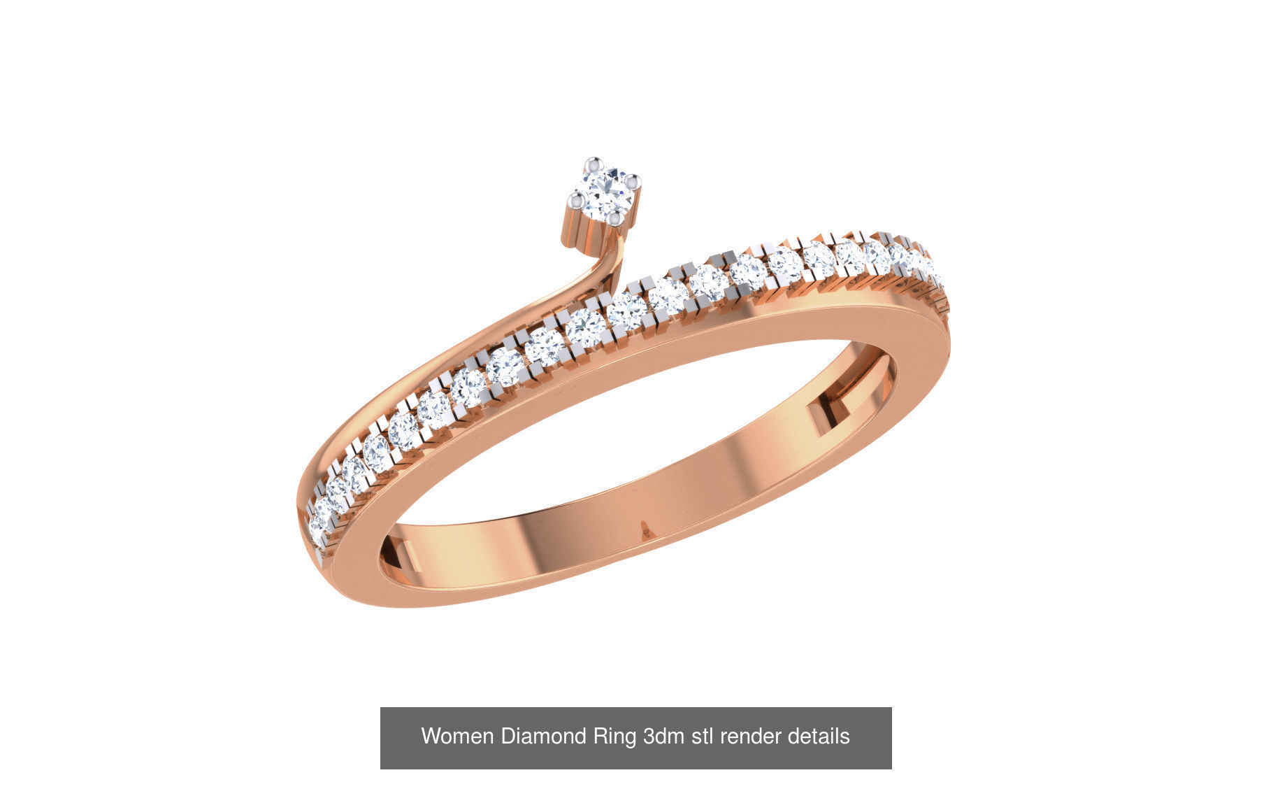 271 Minimilistic Light Wt Women Diamond Ring 3dm render details 3D Model Collection_67