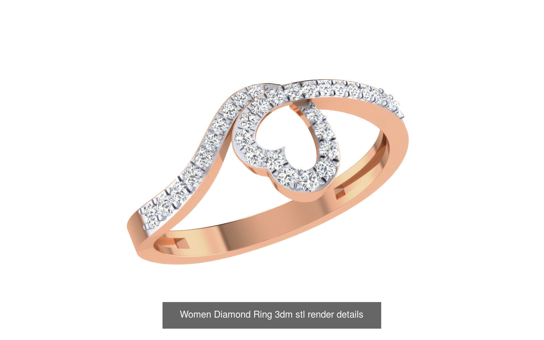 271 Minimilistic Light Wt Women Diamond Ring 3dm render details 3D Model Collection_47