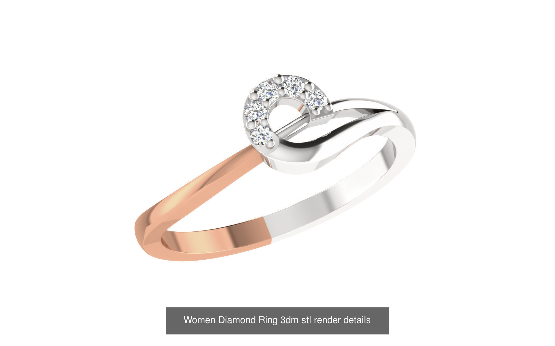 271 Minimilistic Light Wt Women Diamond Ring 3dm render details 3D Model Collection_217