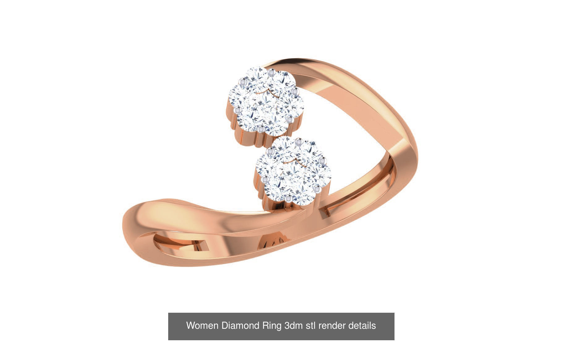 271 Minimilistic Light Wt Women Diamond Ring 3dm render details 3D Model Collection_69