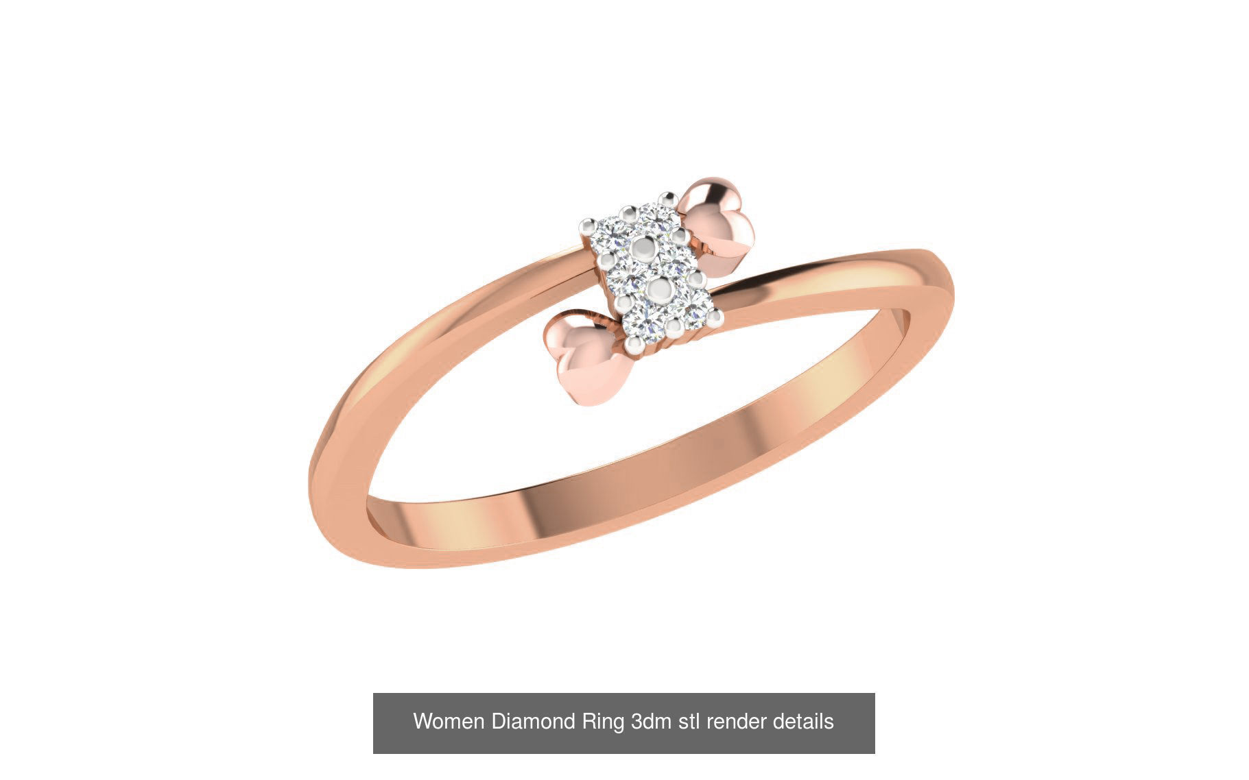 271 Minimilistic Light Wt Women Diamond Ring 3dm render details 3D Model Collection_202