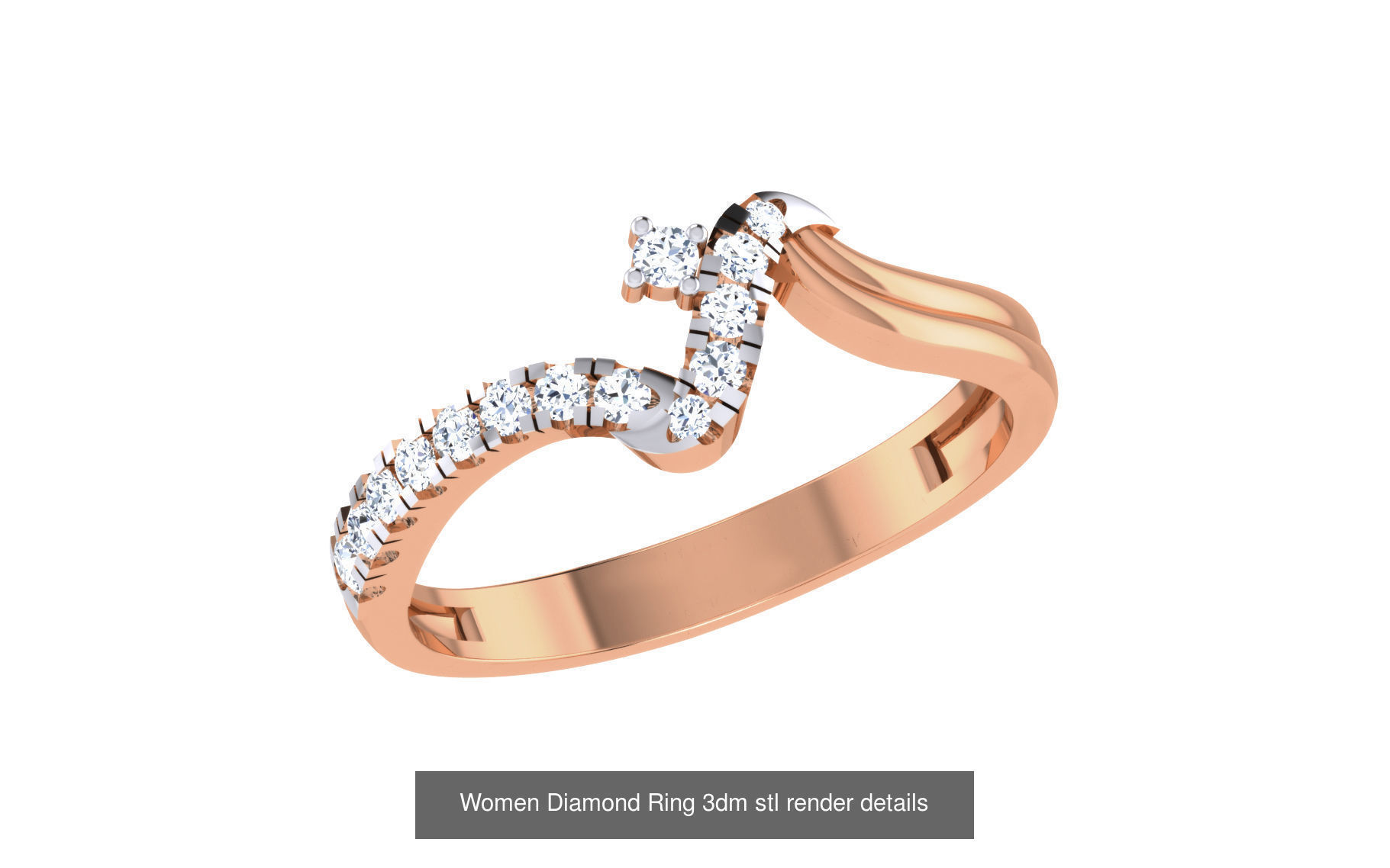 271 Minimilistic Light Wt Women Diamond Ring 3dm render details 3D Model Collection_64