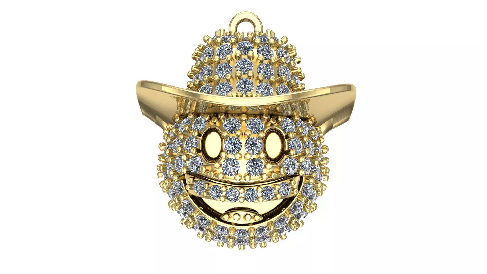 cowboy emoji pendant 3D print model