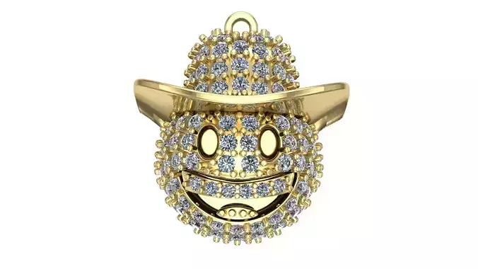 cowboy emoji pendant 3D print model