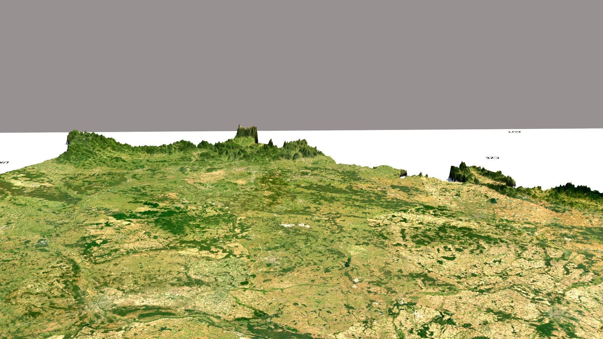 Poland polska mainland 3D Terrain Topography MODEL 3D model_3