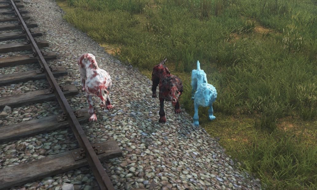 Zombie wolf dog Low-poly 3D model_2