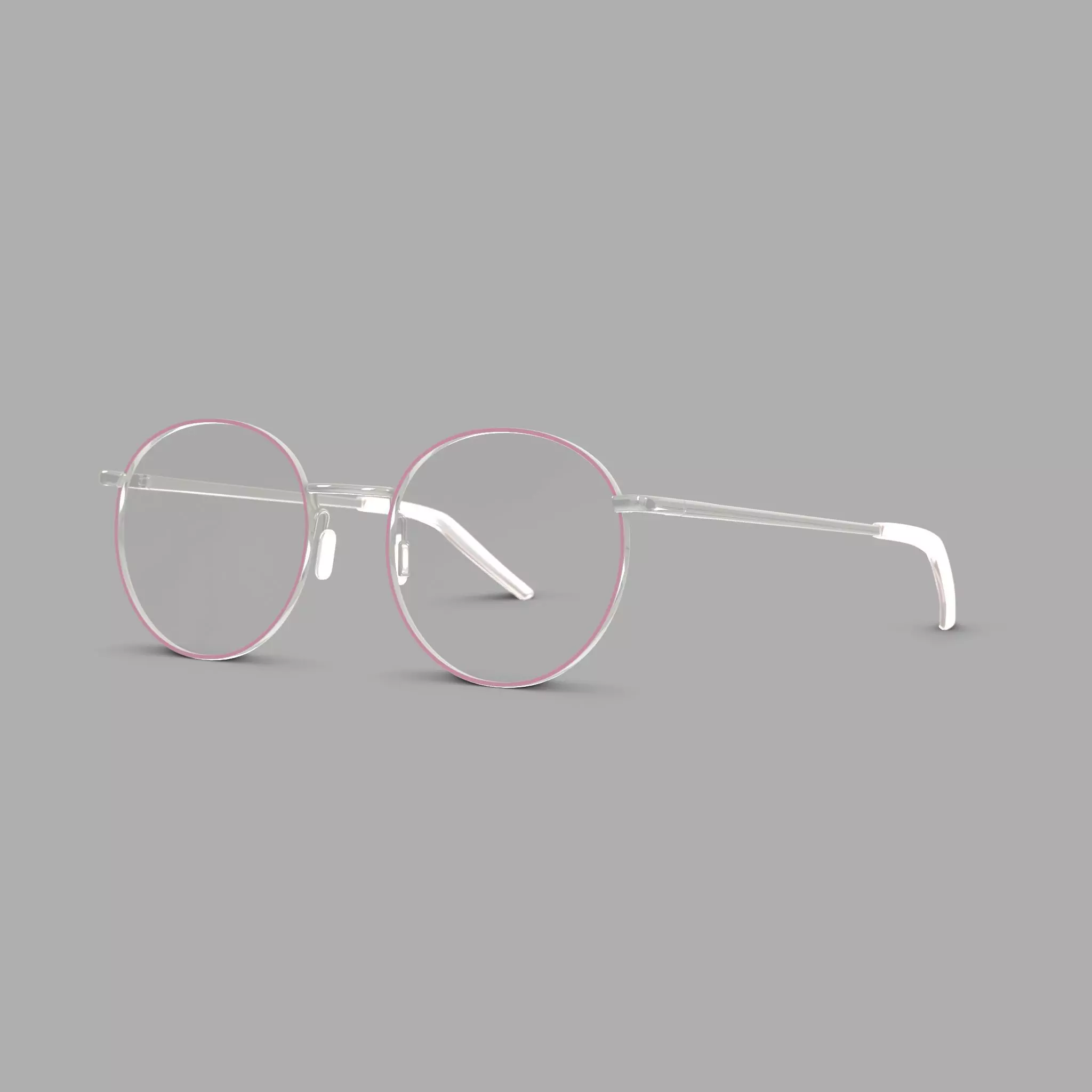 Eco - Naples Lavander Silver Glasses Low-poly 3D model_0