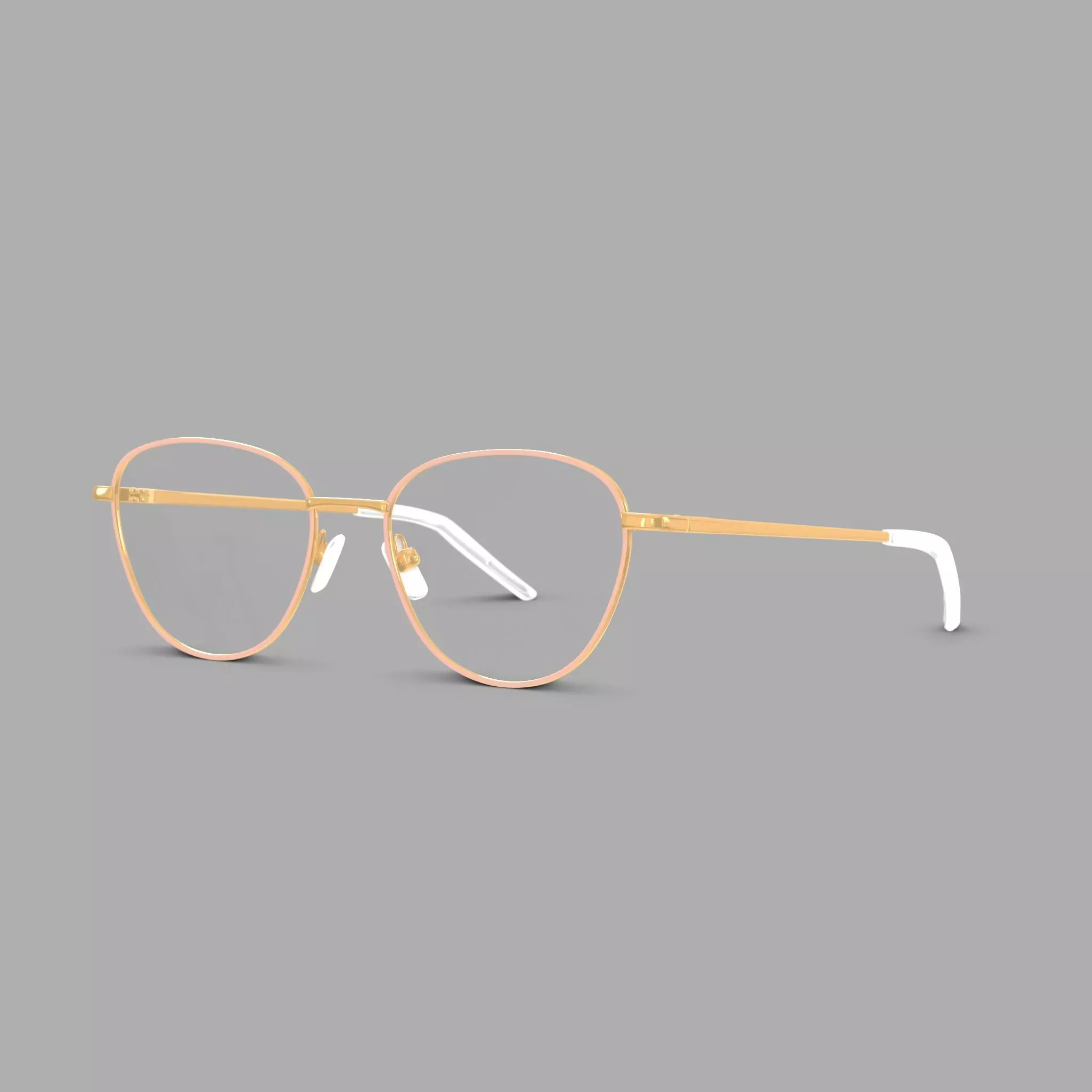 Eco - Manila Pink Rose Gold Glasses Low-poly 3D model_0