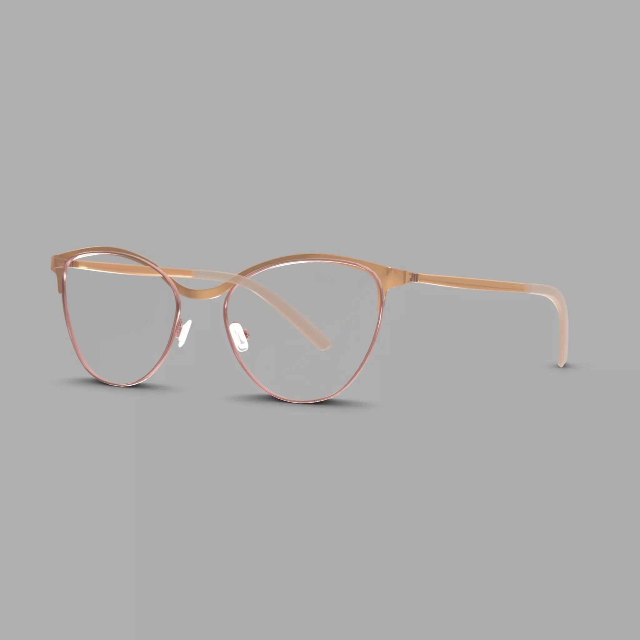 Eco - Livigno Nude Rose Gold Glasses Low-poly 3D model_0