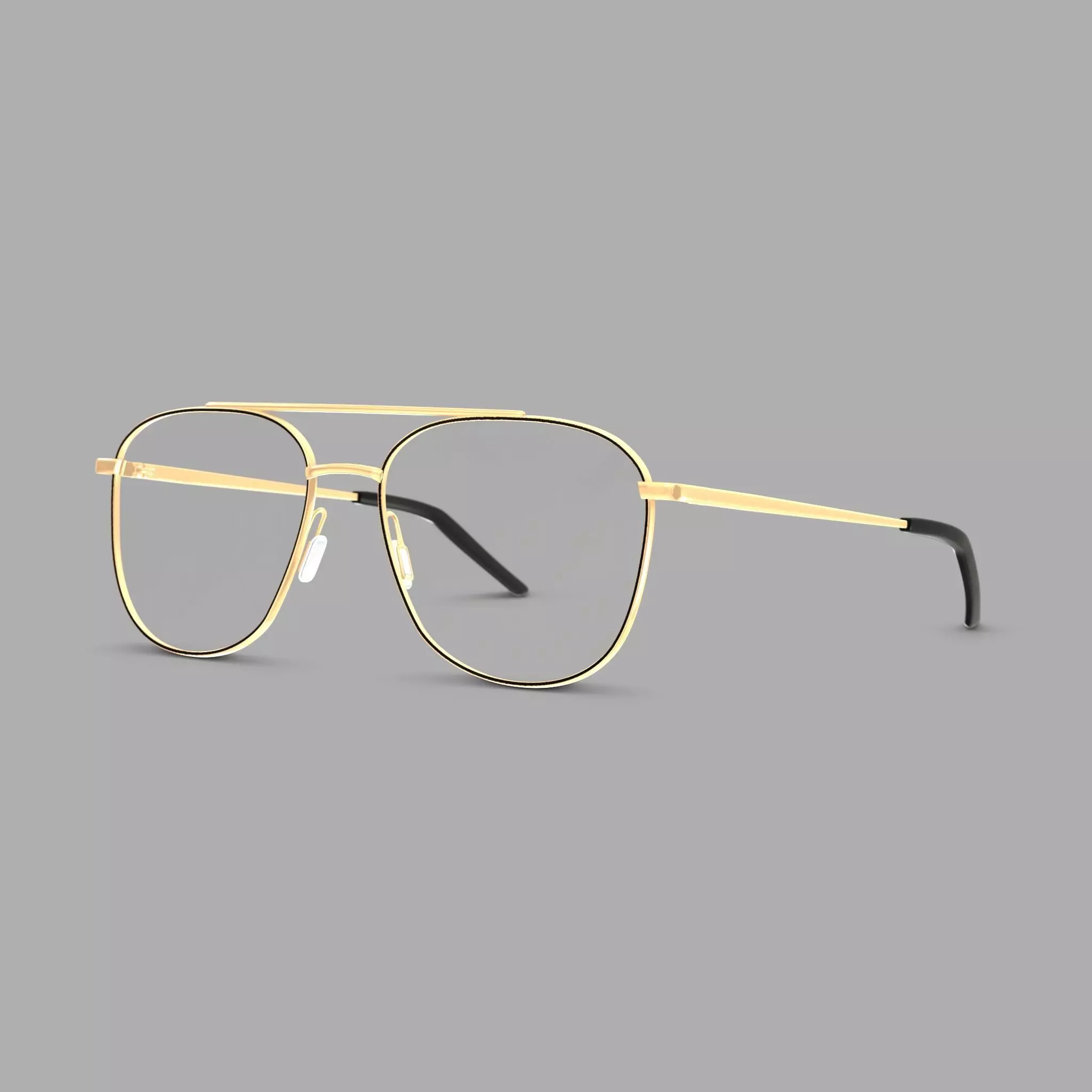 Eco - Edinburgh Black Gold Glasses Low-poly 3D model_0