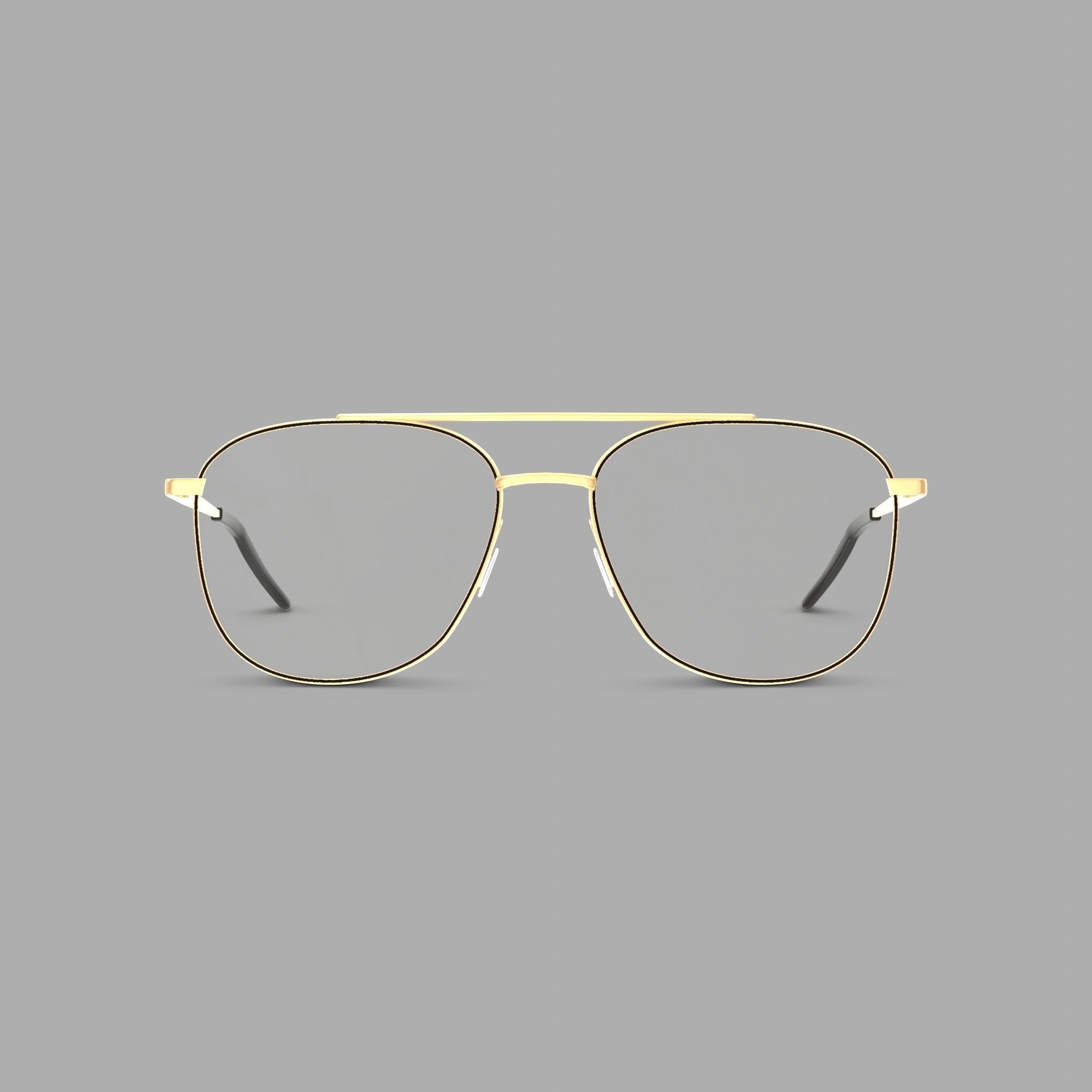 Eco - Edinburgh Black Gold Glasses Low-poly 3D model_2